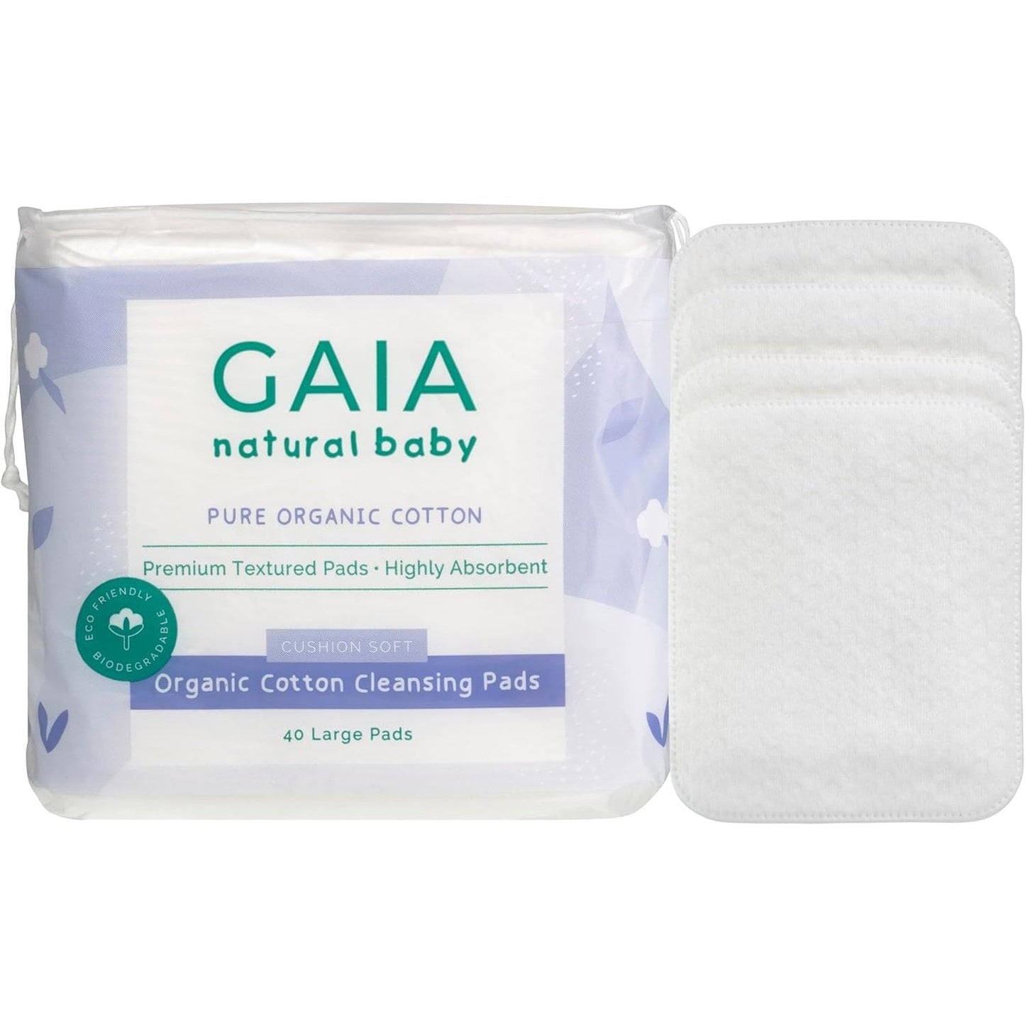 GAIA Natural Baby Organic Cotton Cleansing Pads 40PK - Cutprice Online