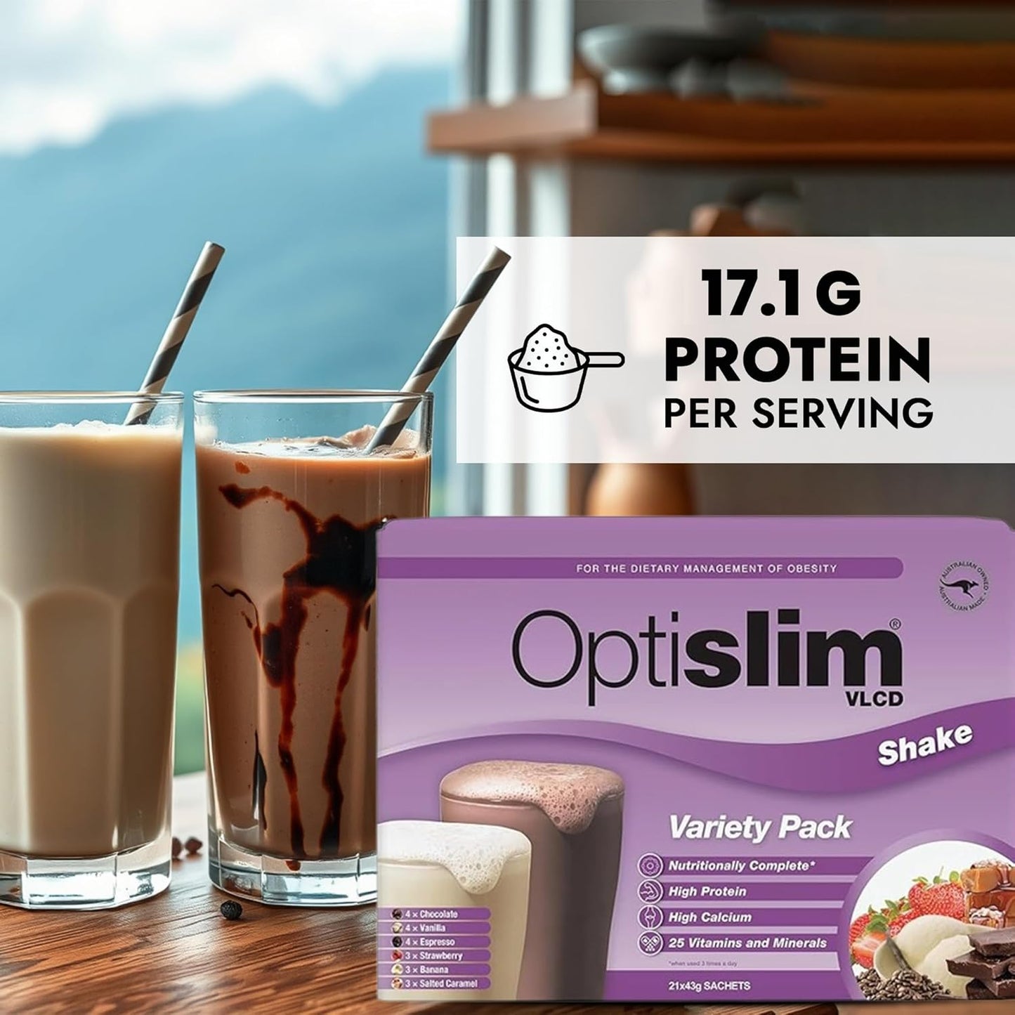 Optislim Vlcd Shake Variety Pack 21 X 43g - Cutprice Online