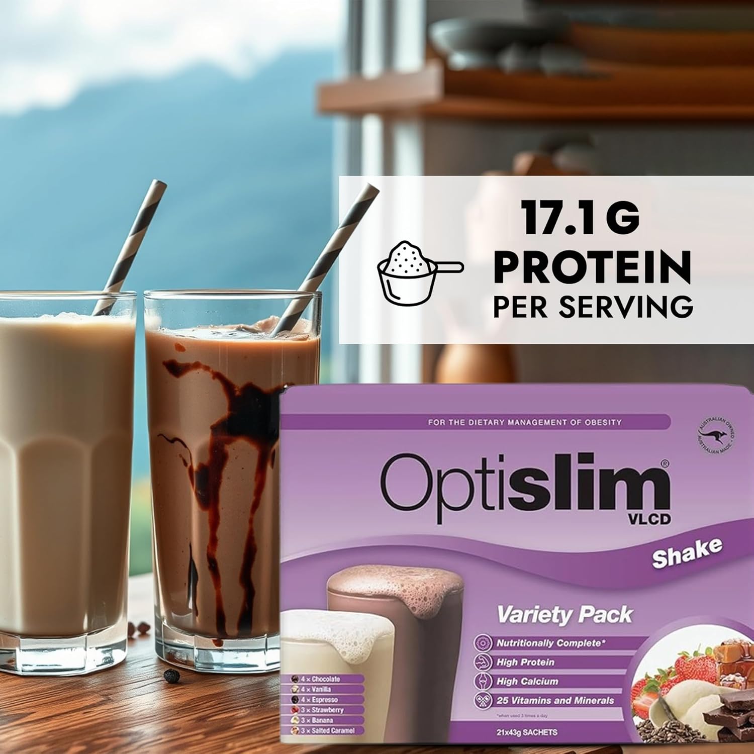 Optislim Vlcd Shake Variety Pack 21 X 43g - Cutprice Online