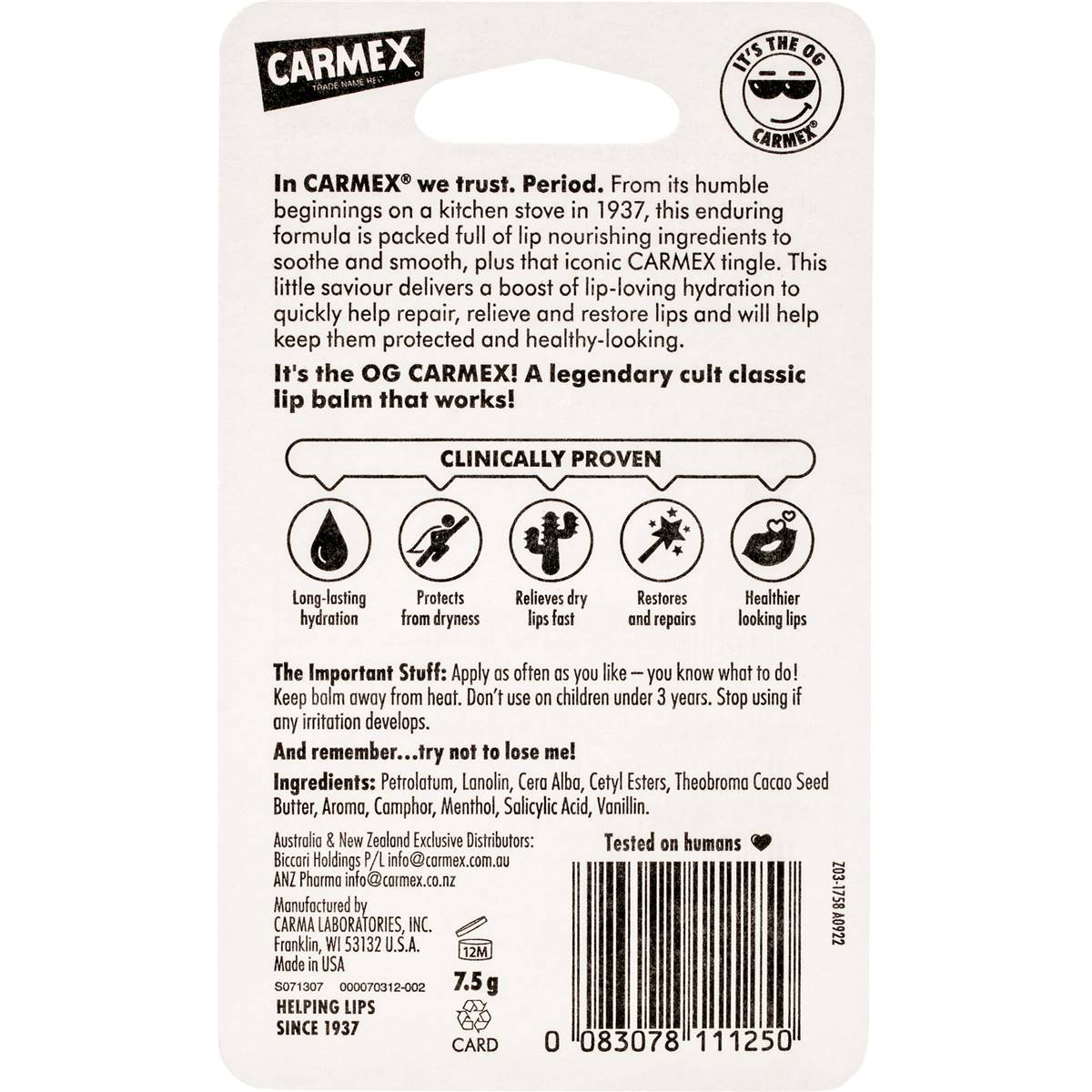 Carmex Moisturising Lip Balm Classic Jar 7.5g - Cutprice Online