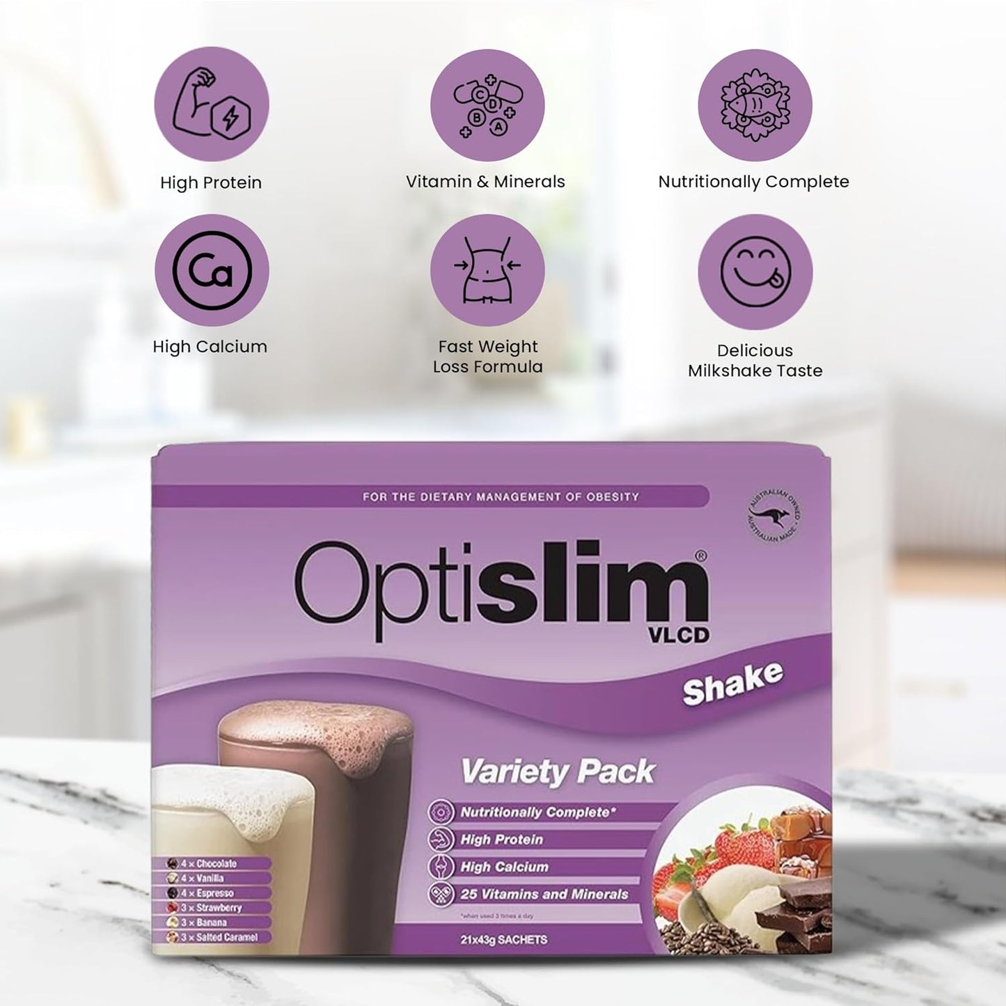 Optislim Vlcd Shake Variety Pack 21 X 43g - Cutprice Online