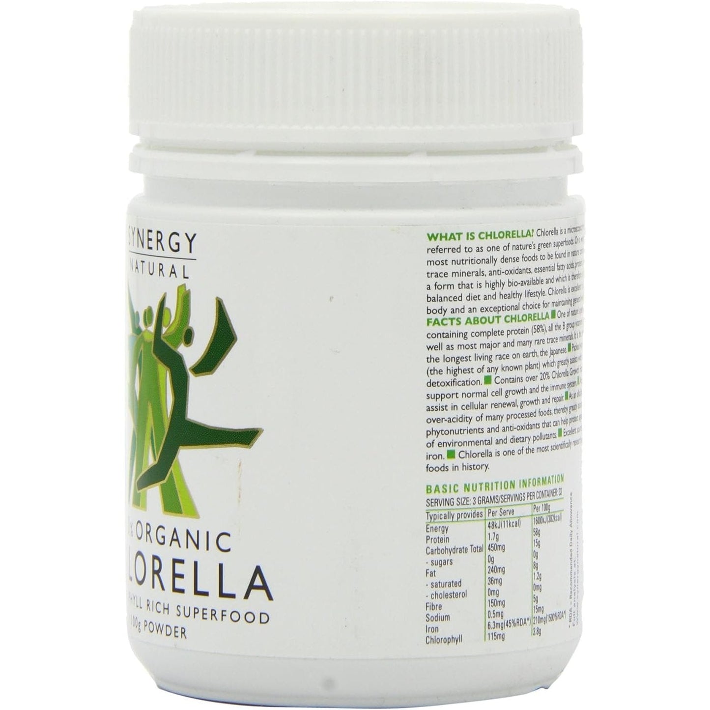 Synergy Natural Organic Chlorella Powder 100g - Cutprice Online