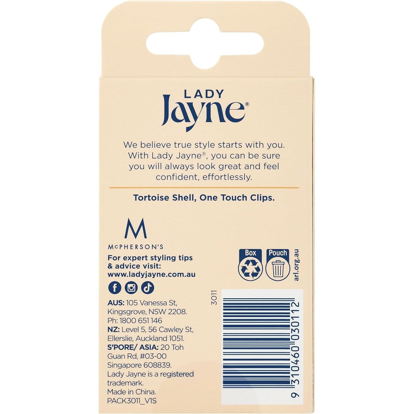 Lady Jayne One Touch Clip Shell Pk10