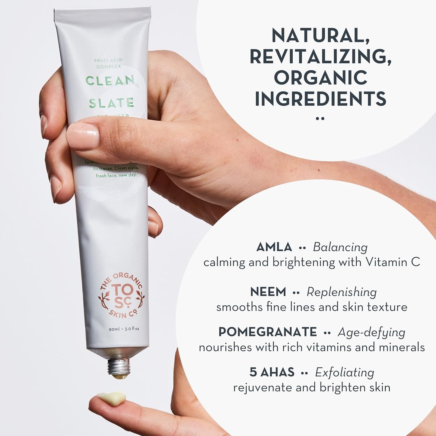The Organic Skin Co Organic Clean Slate Cleanser Fruit Acid Complex 90ml - Cutprice Online
