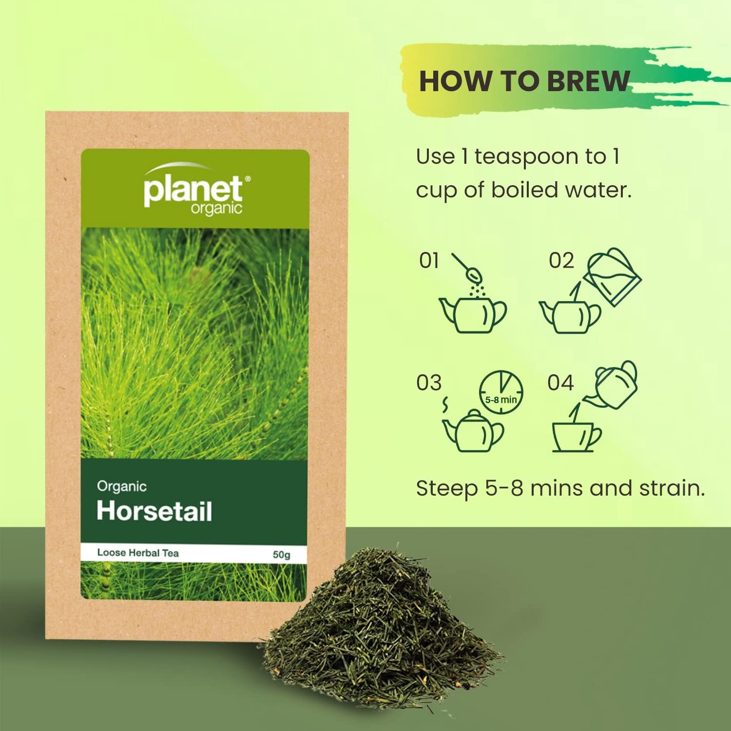 Planet Organic Organic Horsetail Loose Leaf Tea 50g - Cutprice Online