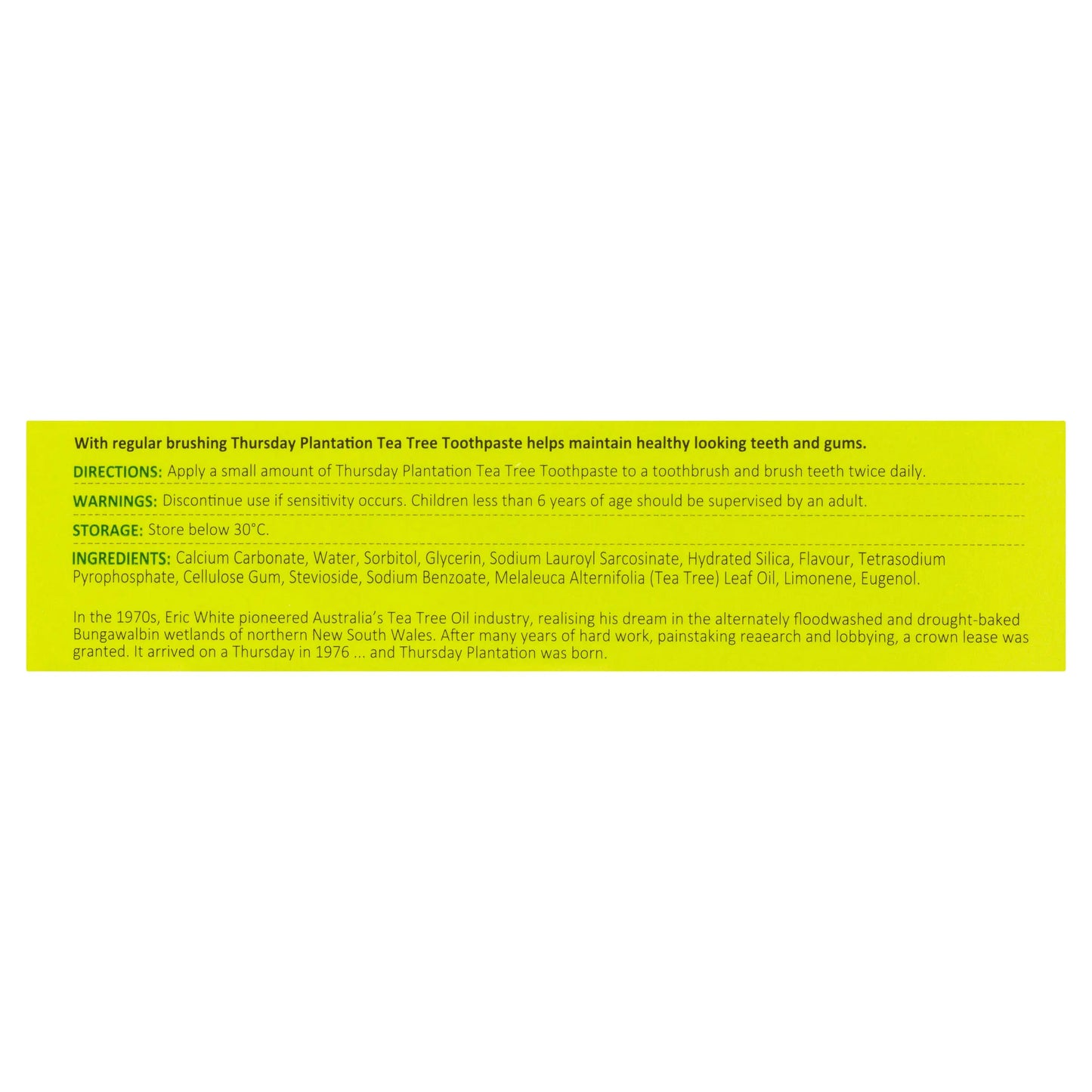 Thursday Plantation Tea Tree Toothpaste 110g THURSDAY PLANTATION
