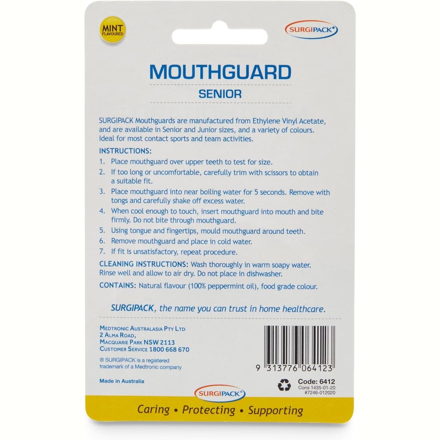 Surgipack Mouthguard Senior Black 1 Each