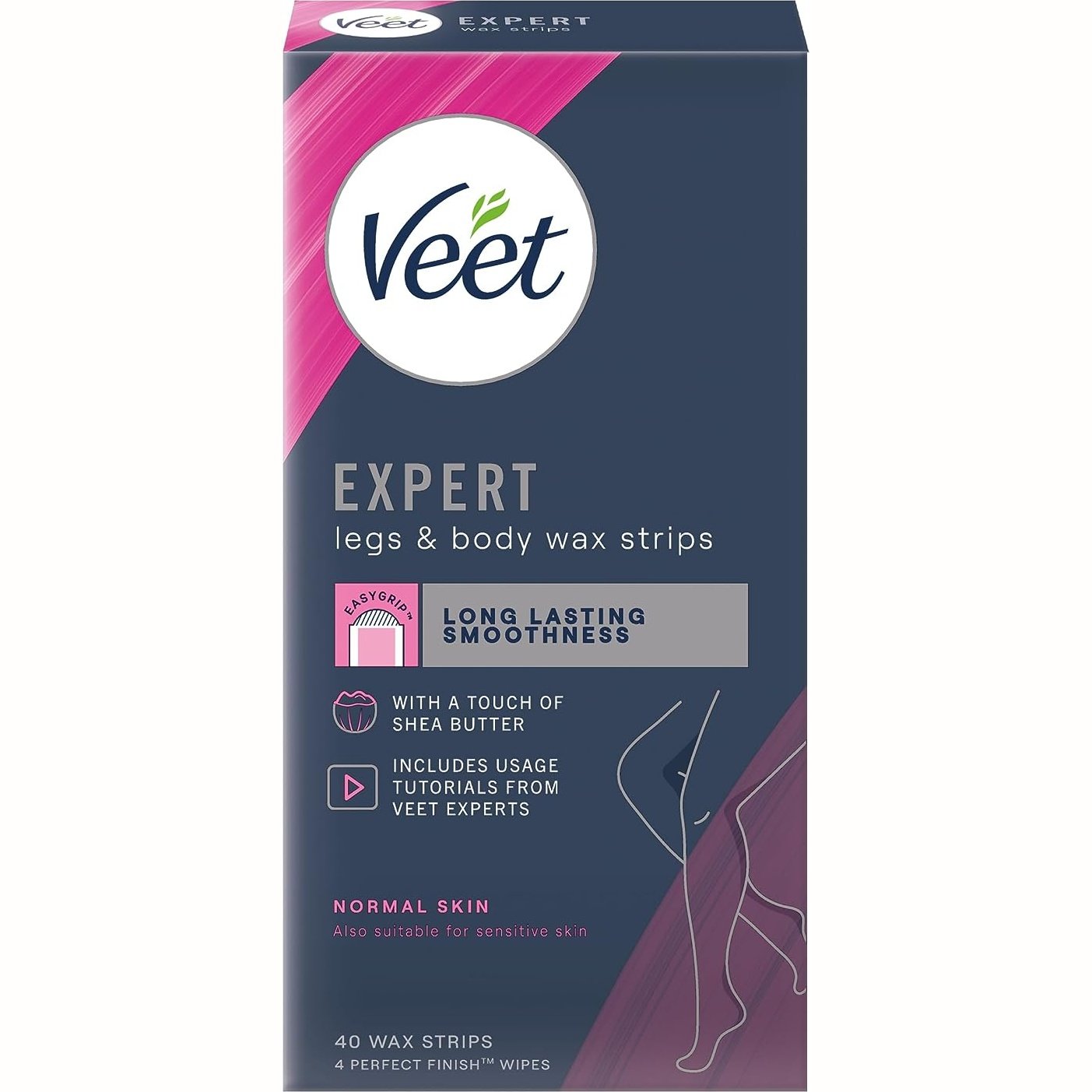 Veet Expert Hair Removal Strips Cold Wax Strips Legs & Body 40 pack - Cutprice Online