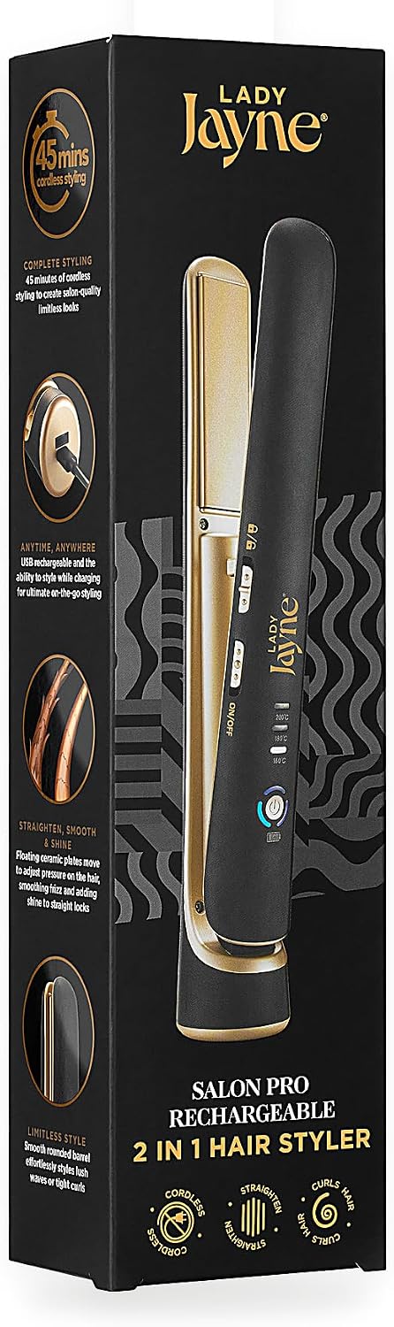 Lady Jayne Salon Pro Rechargeable 2 in 1 Hair Styler