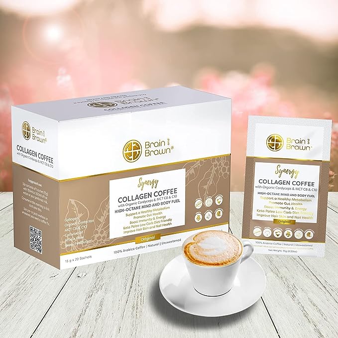Brain and Brawn Collagen Coffee Synergy (Organic Cordyceps & MCT C8 & C10) Sachets 15g X 20 Pack - Cutprice Online