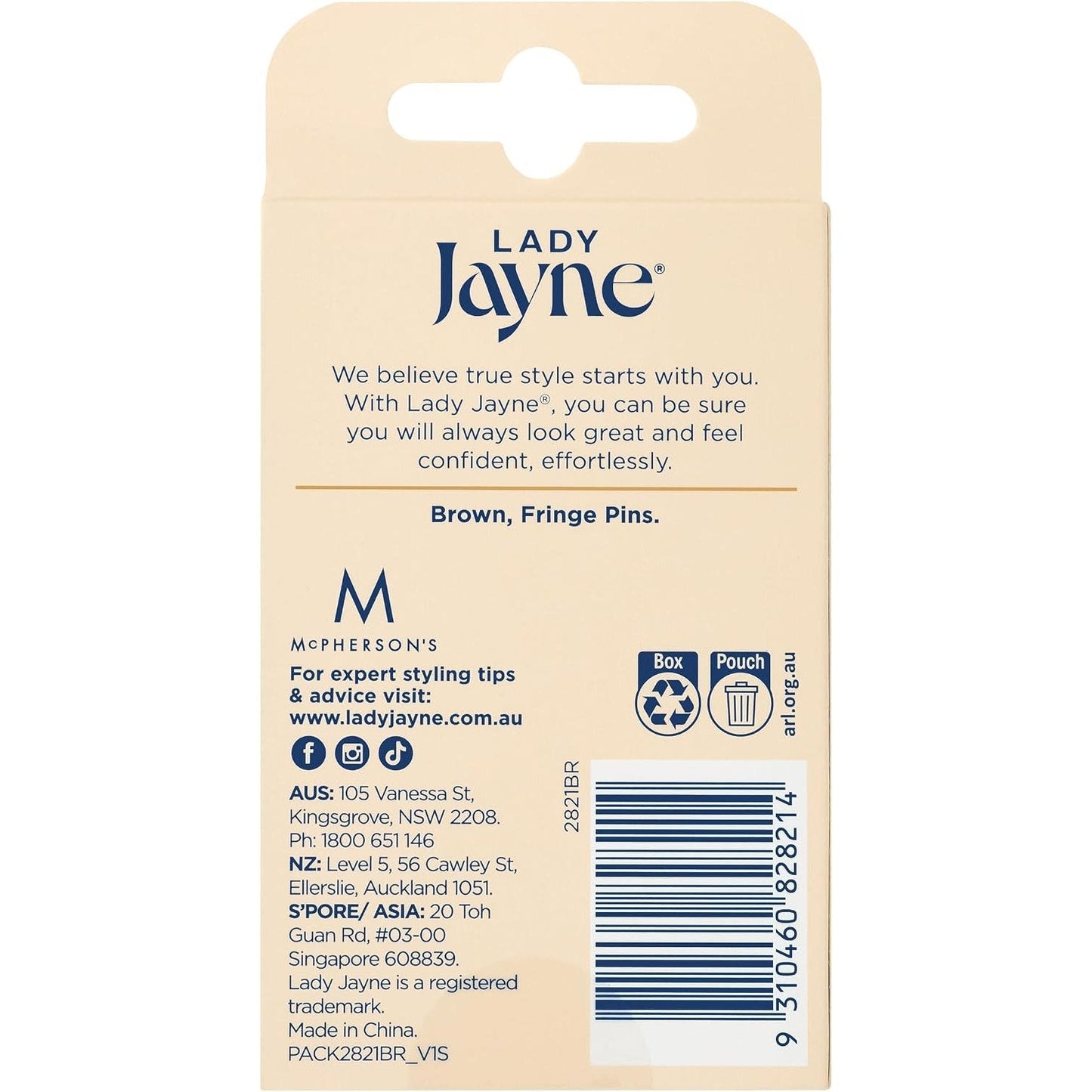 Lady Jayne Brown Fringe Pins 5cm 50 Pack