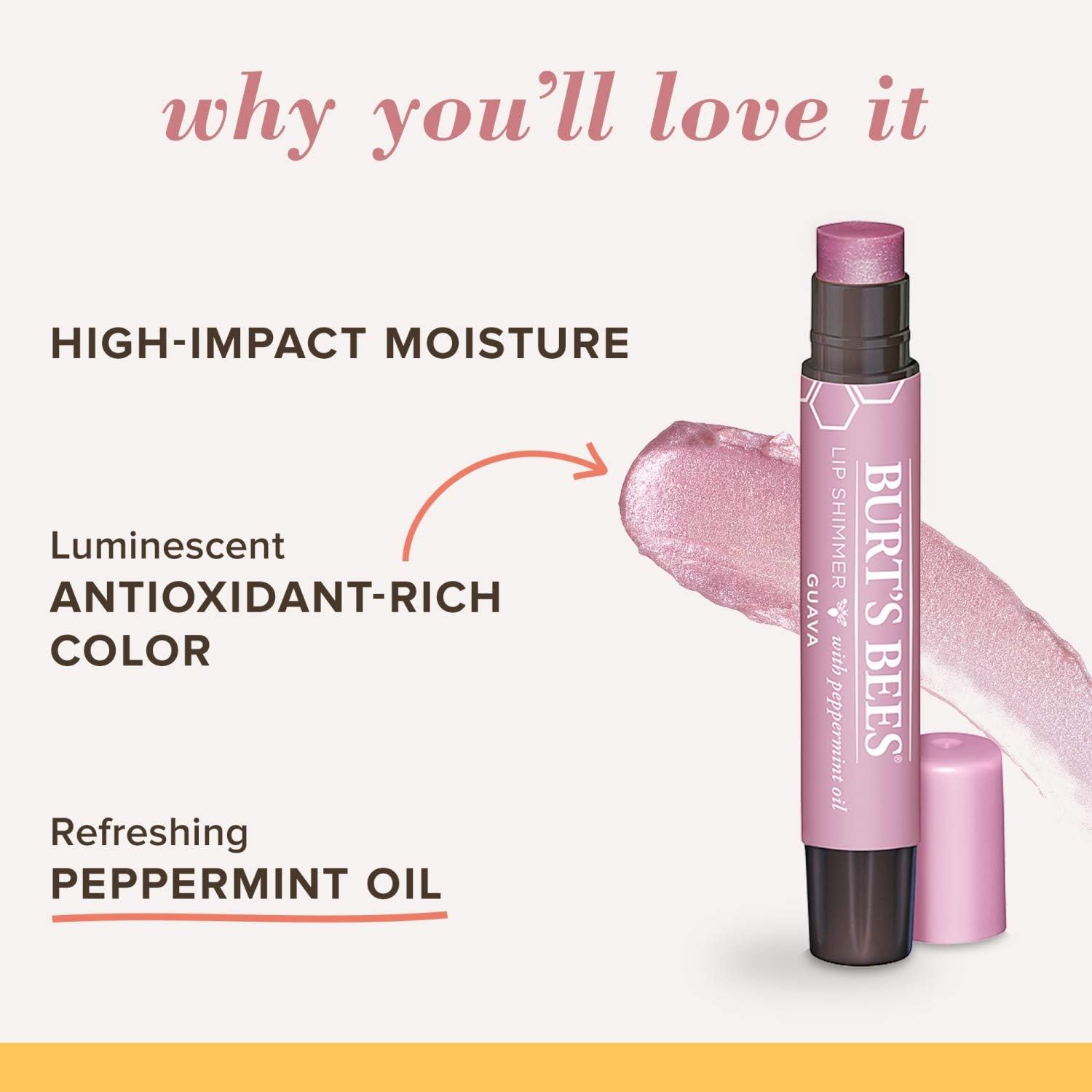 Burt's Bees Lip Shimmer Guava 2.6g - Cutprice Online