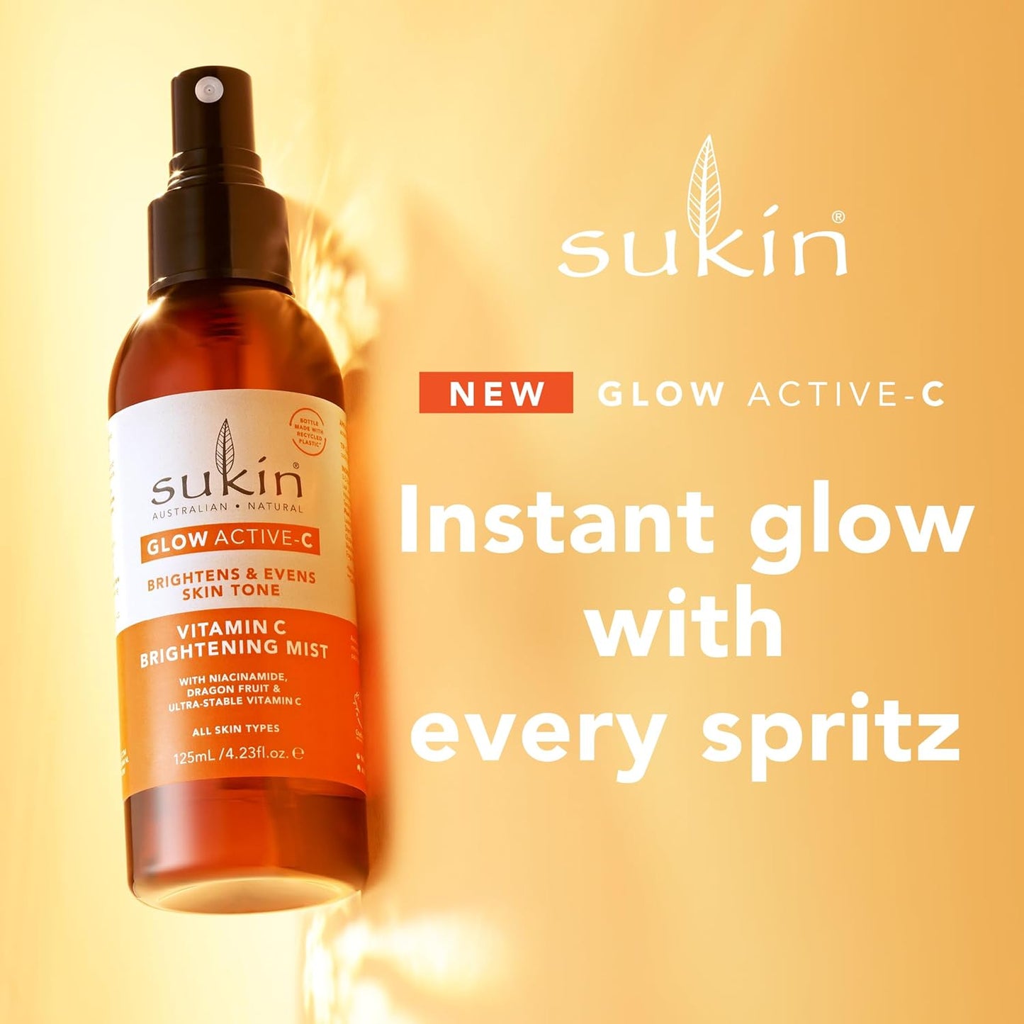 Sukin Glow Active-c Vitamin C Brightening Mist 125ml - Cutprice Online