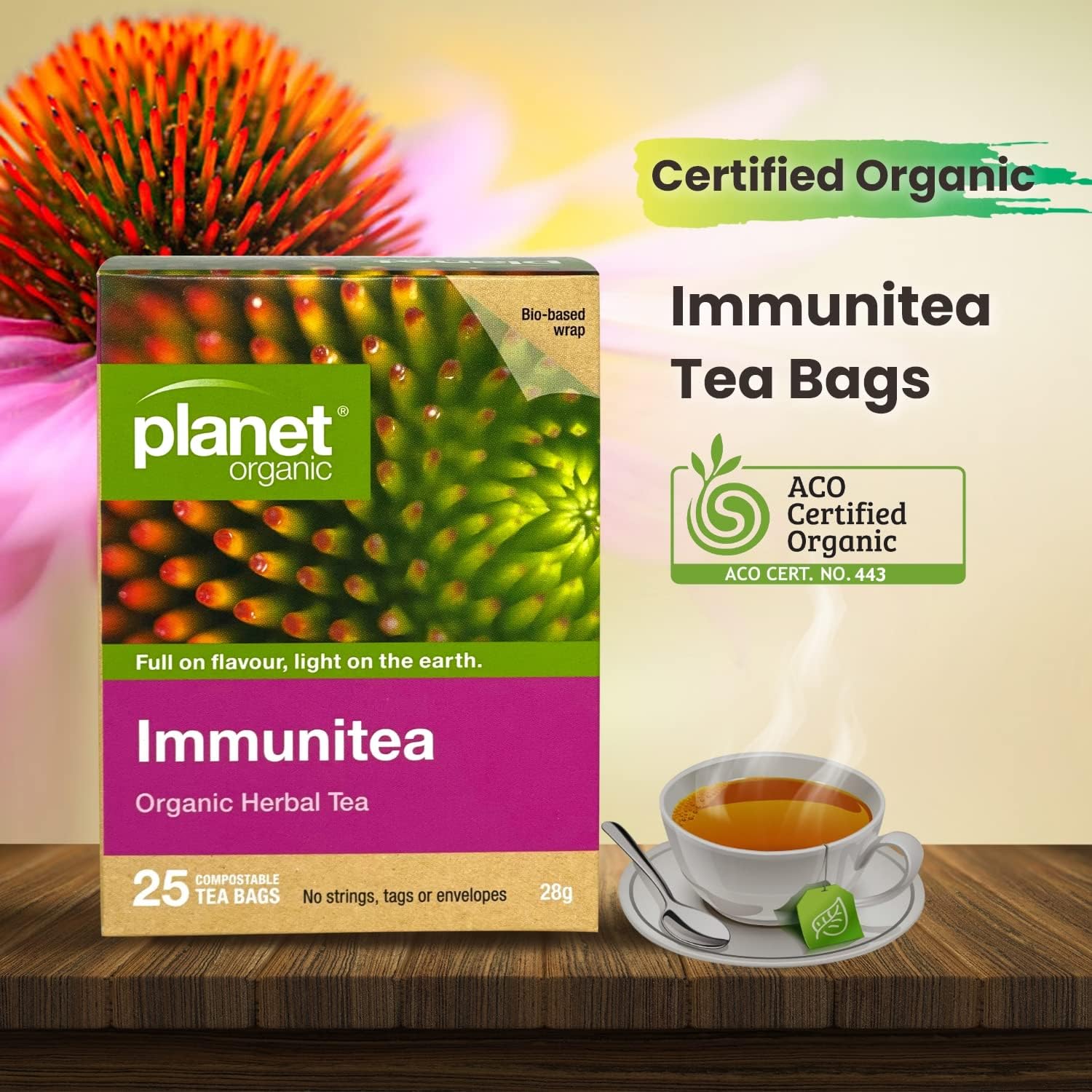 Planet Organic Organic Immunitea Herbal Tea x 25 Tea Bags - Cutprice Online