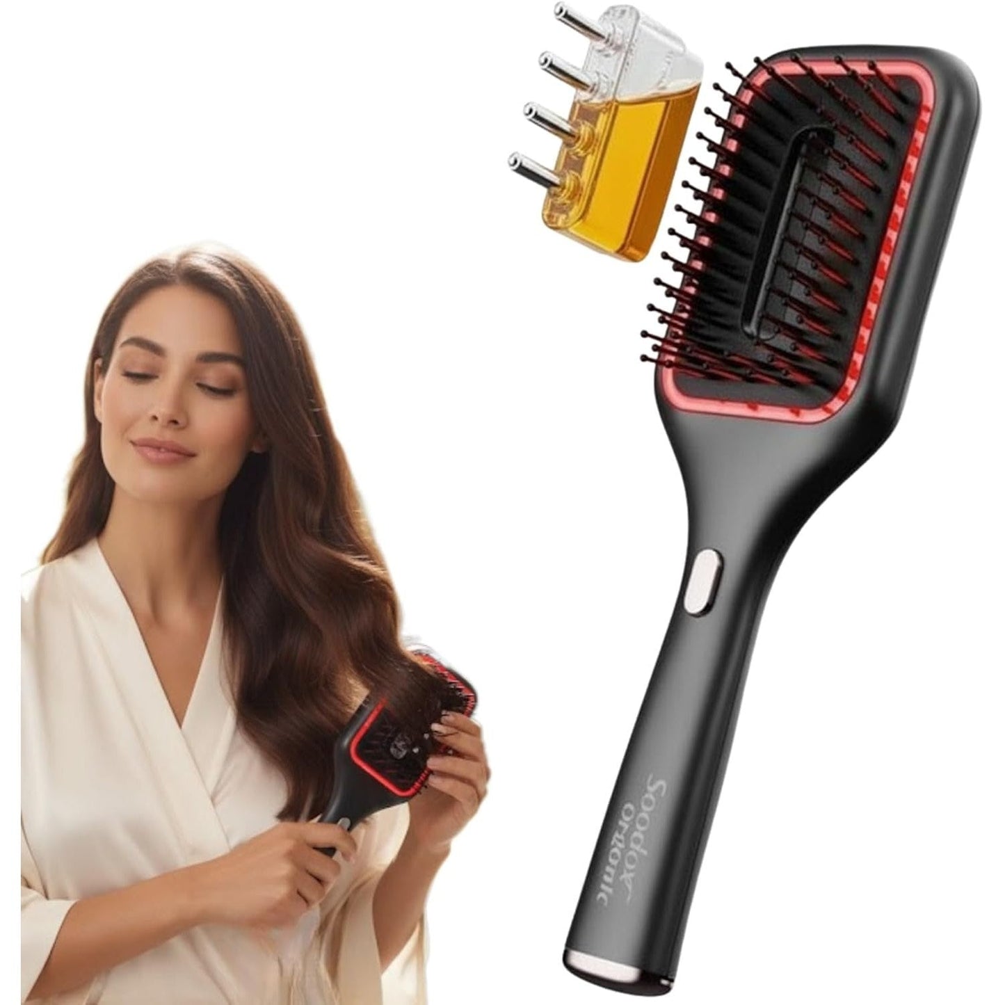 Soodox Organic Hair Oil Dispensing Brush Black