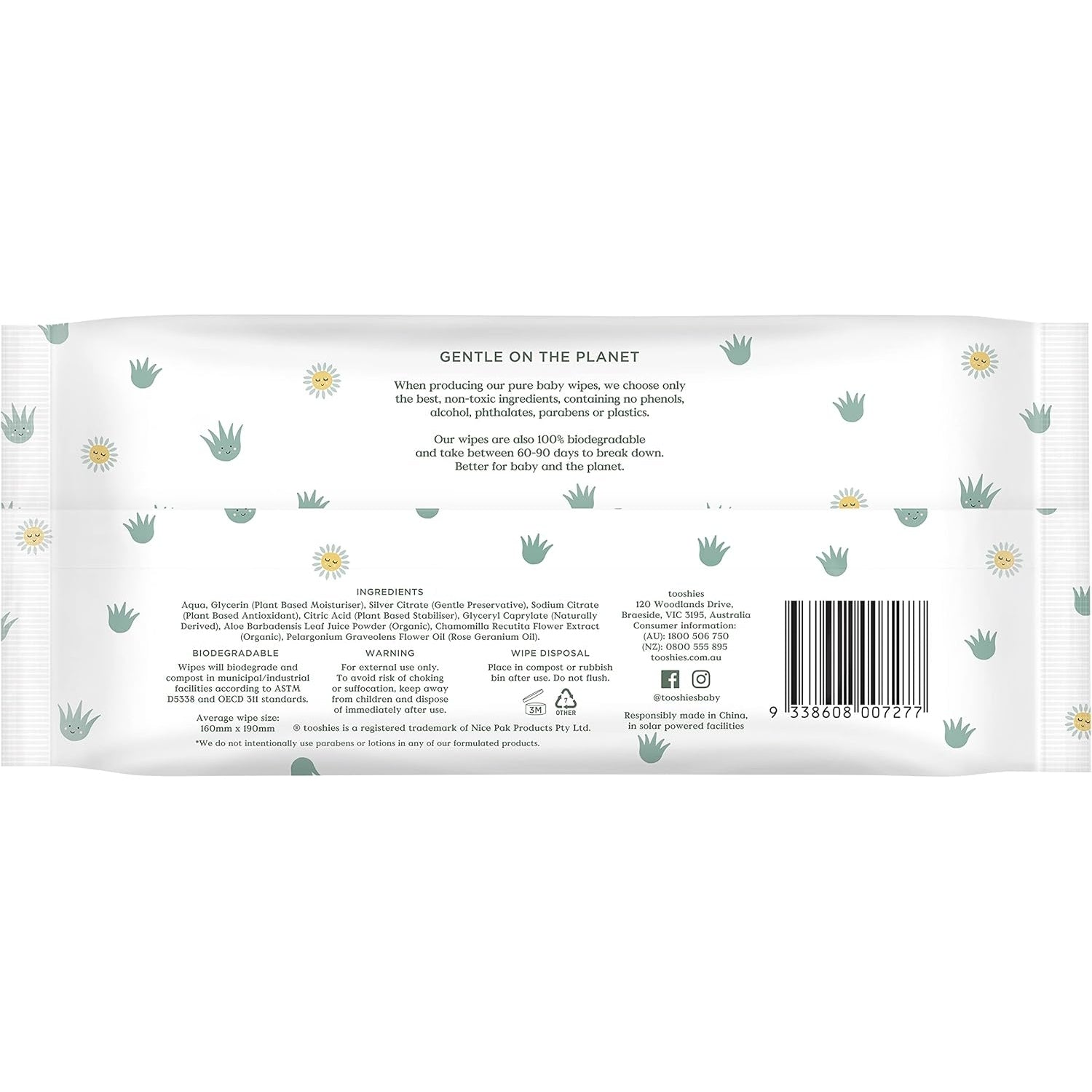 Tooshies Eco Wipes Value Pack Aloe Vera & Chamomile 280PK - Cutprice Online