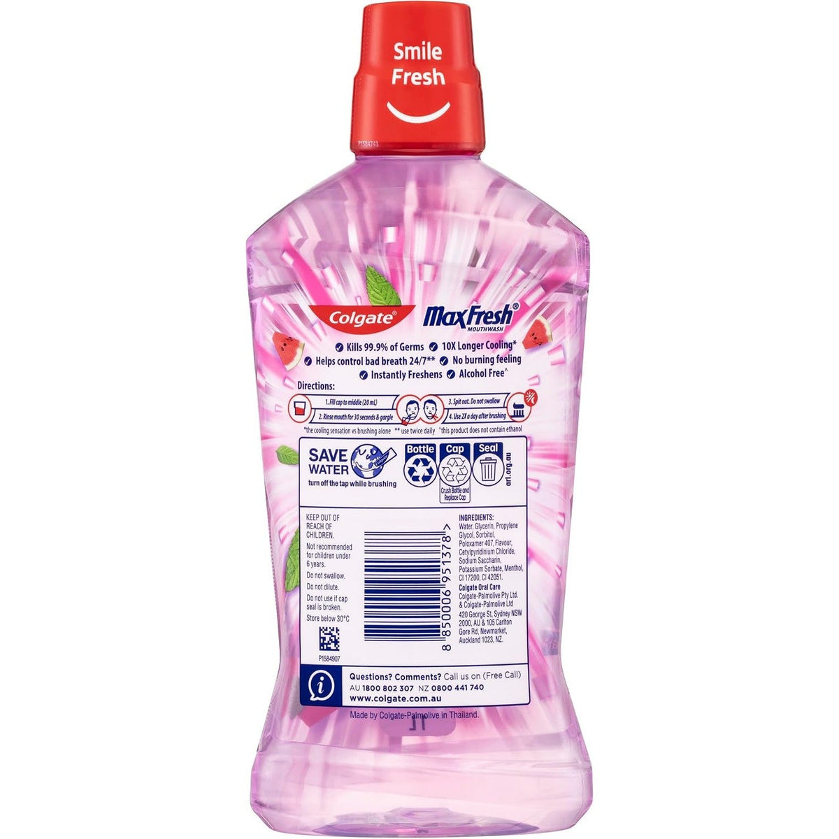 Colgate Mouthwash Max Fresh Watermelon Mint 1 Litre