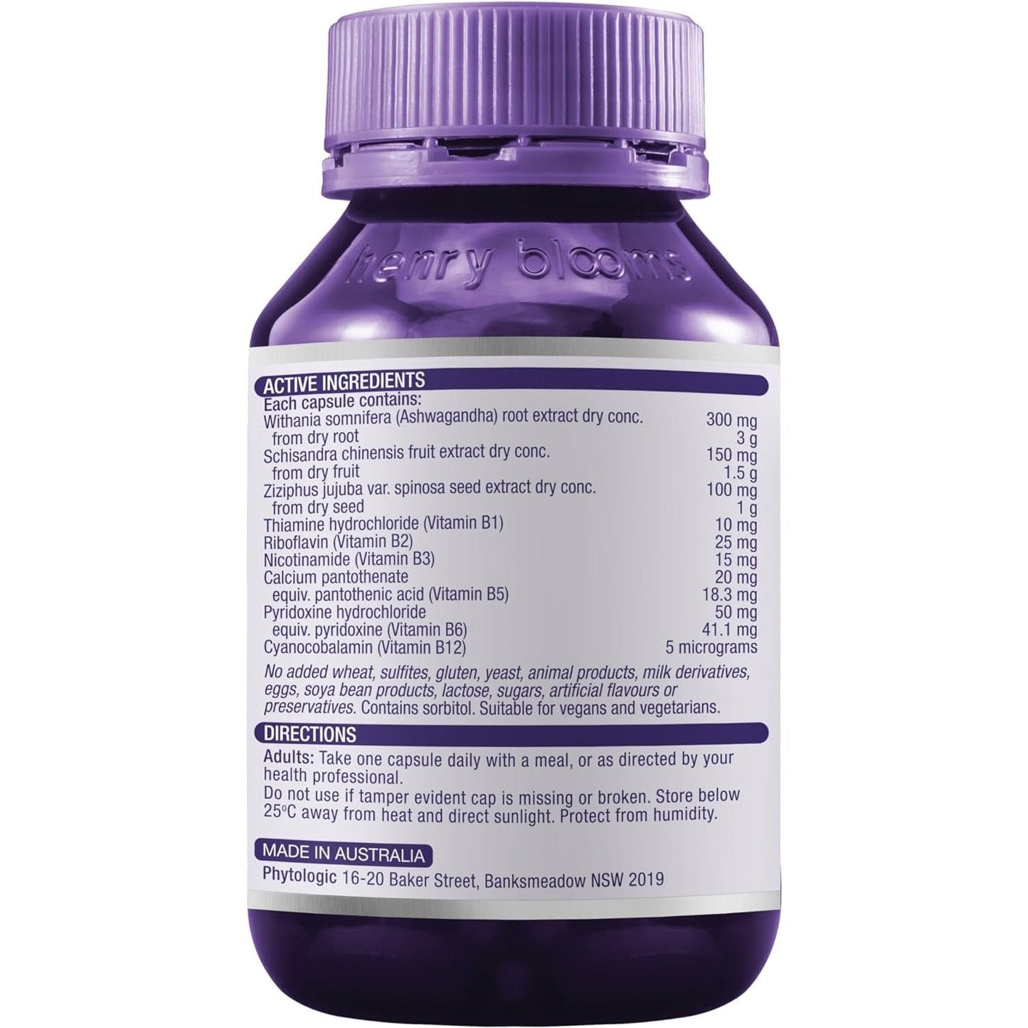 Henry Blooms De-Stress Ultra with Ashwagandha 60c - Cutprice Online