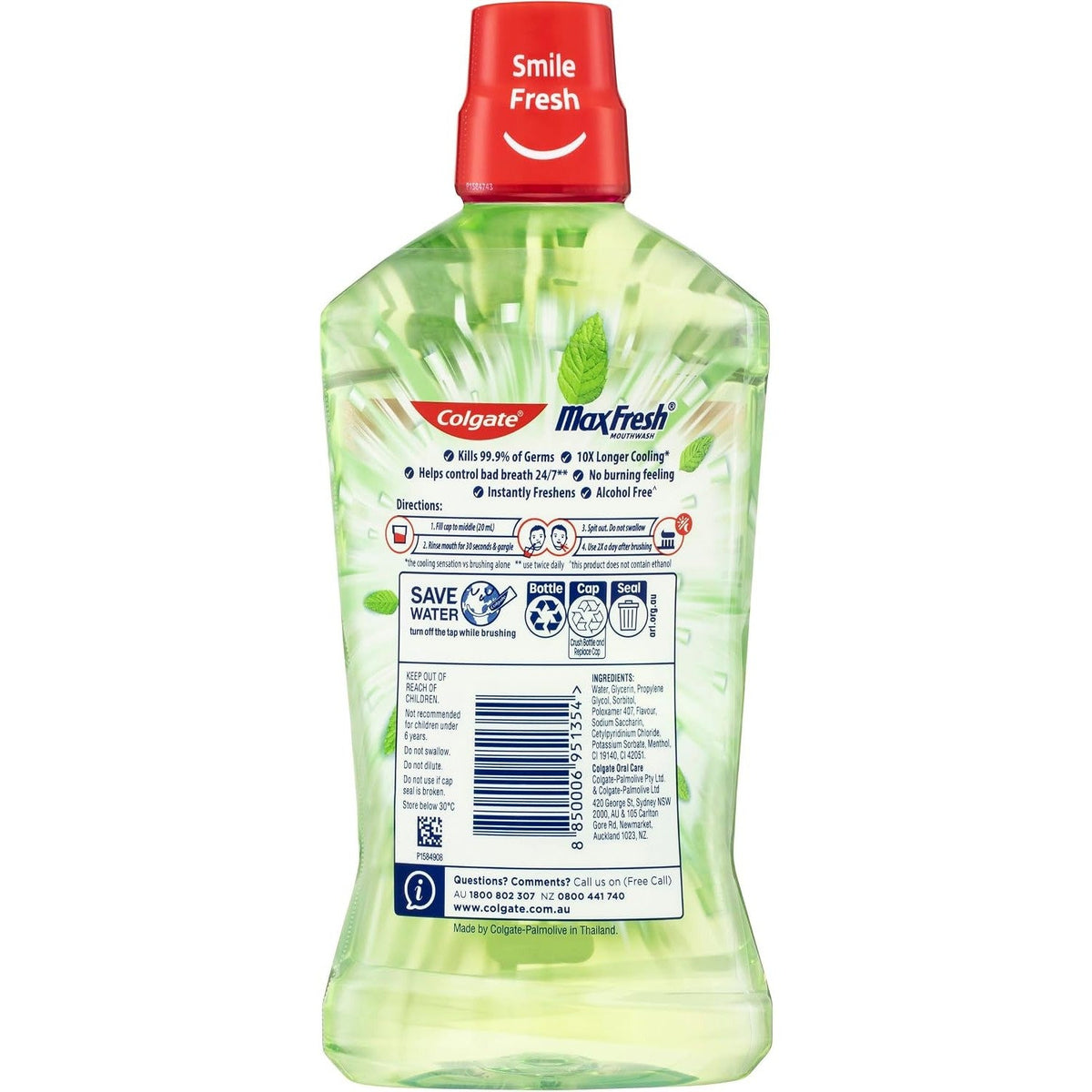 Colgate Mouthwash Max Fresh Mint Fusion 1L