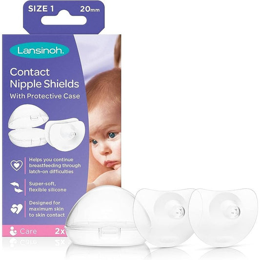 Lansinoh Contact Nipple Shields with Carrying Case 2 Pack Size 20 mm - Cutprice Online