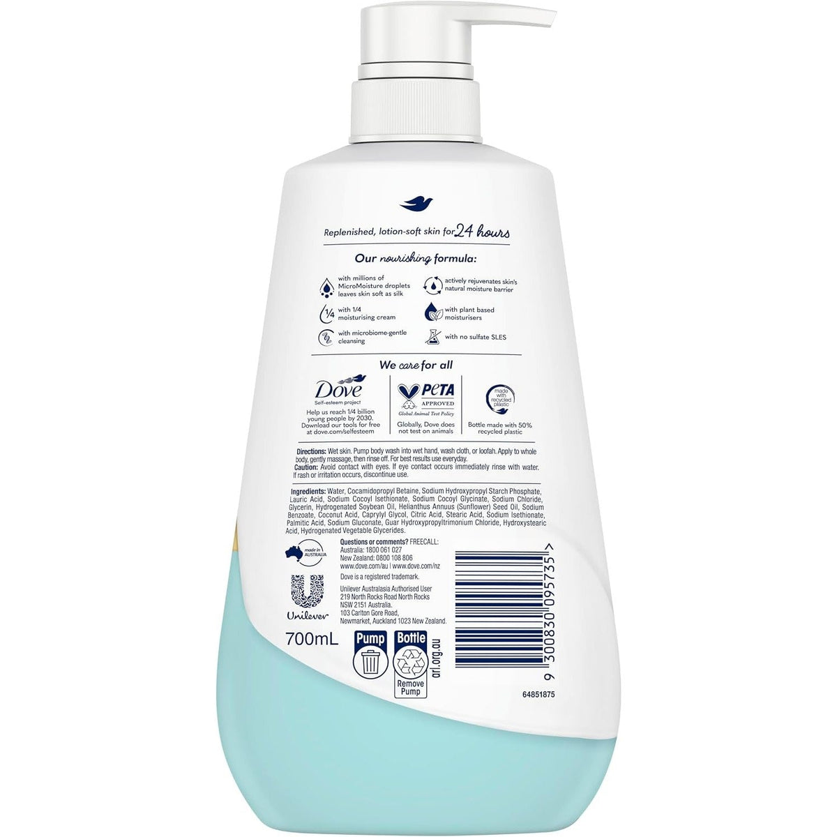 Dove Advanced Care Sensitive Body Wash 700ml