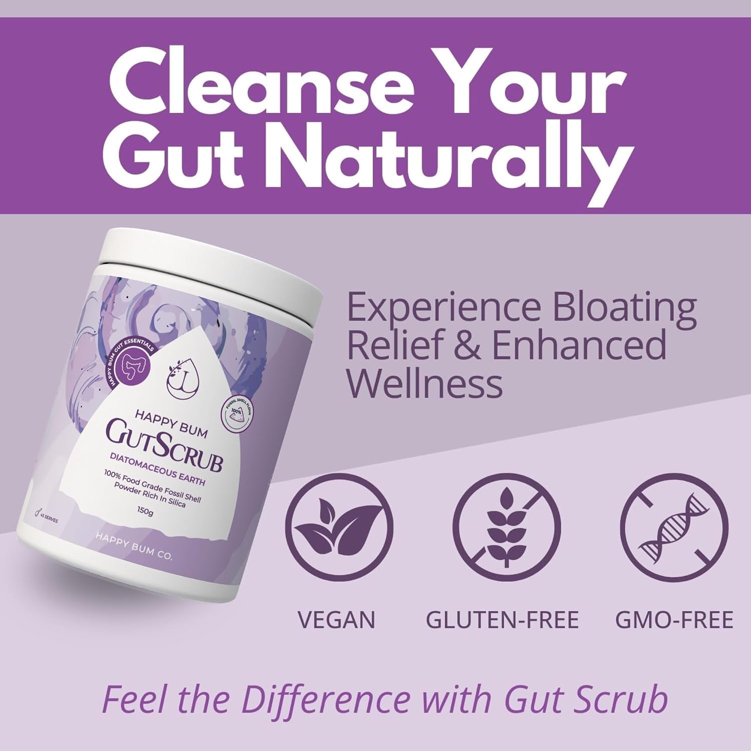 Happy Bum Gut Scrub Diatomaceous Earth 150g