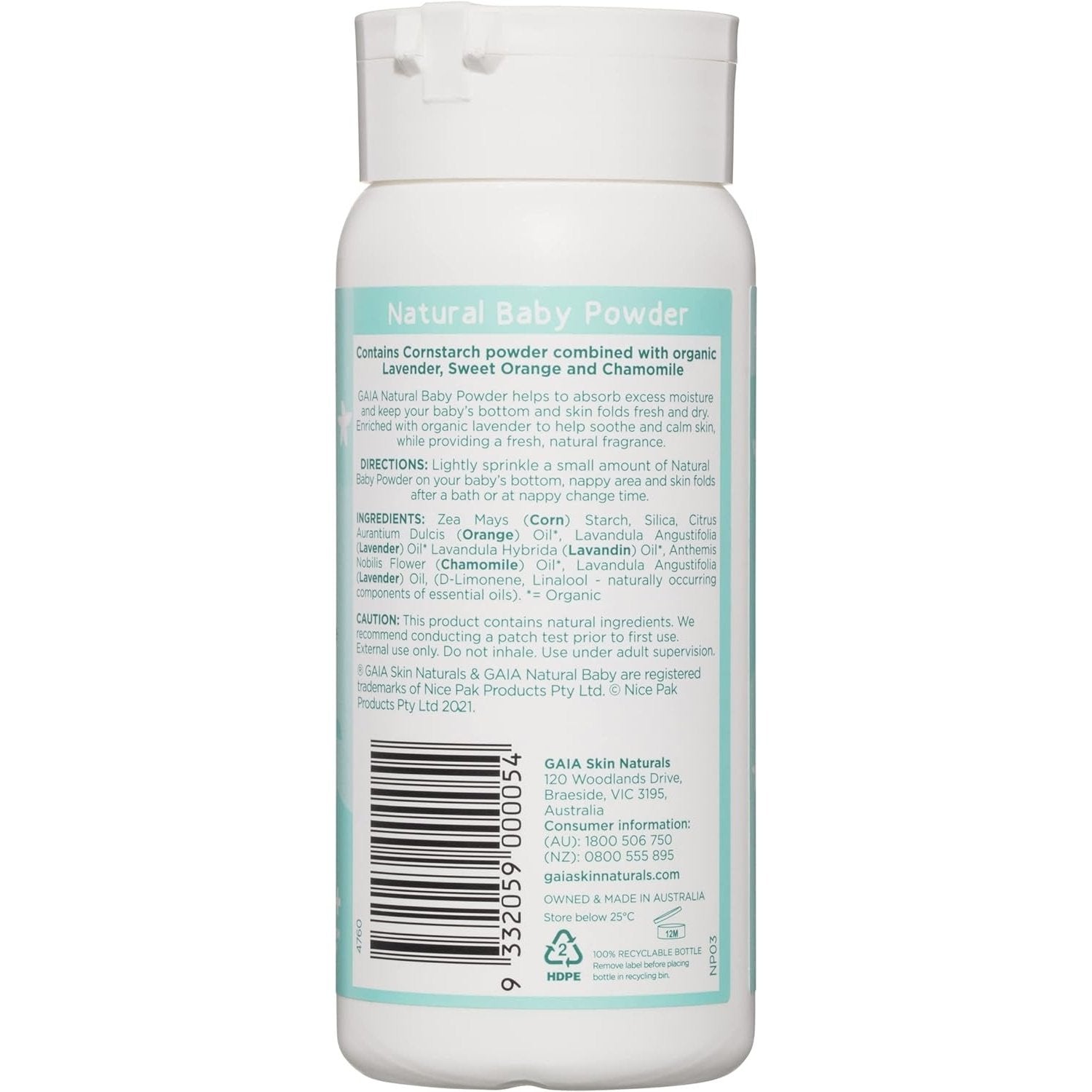 GAIA Baby Cornstarch Powder 100g - Cutprice Online