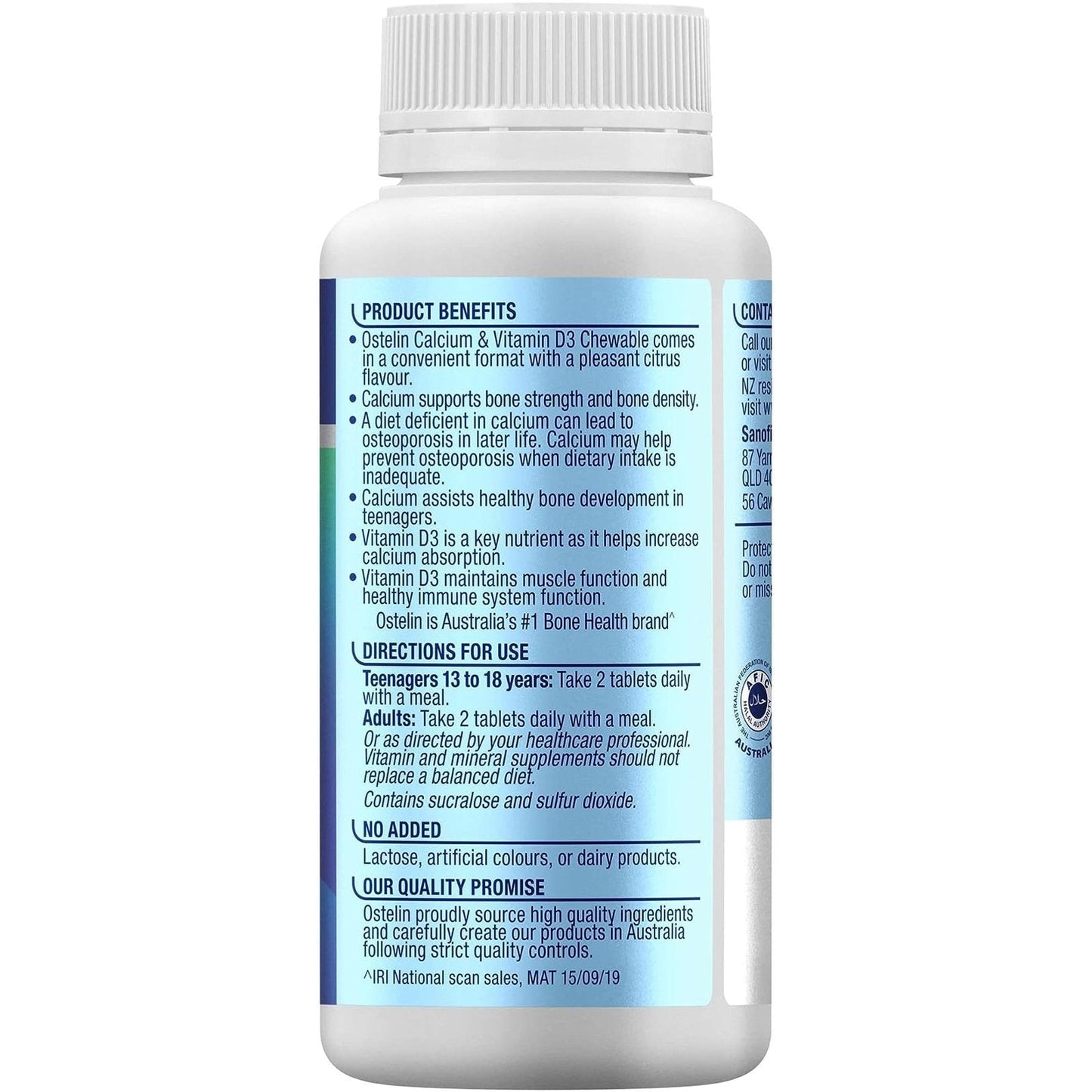 Ostelin Vitamin D & Calcium Chewable 60 Tablets - Cutprice Online