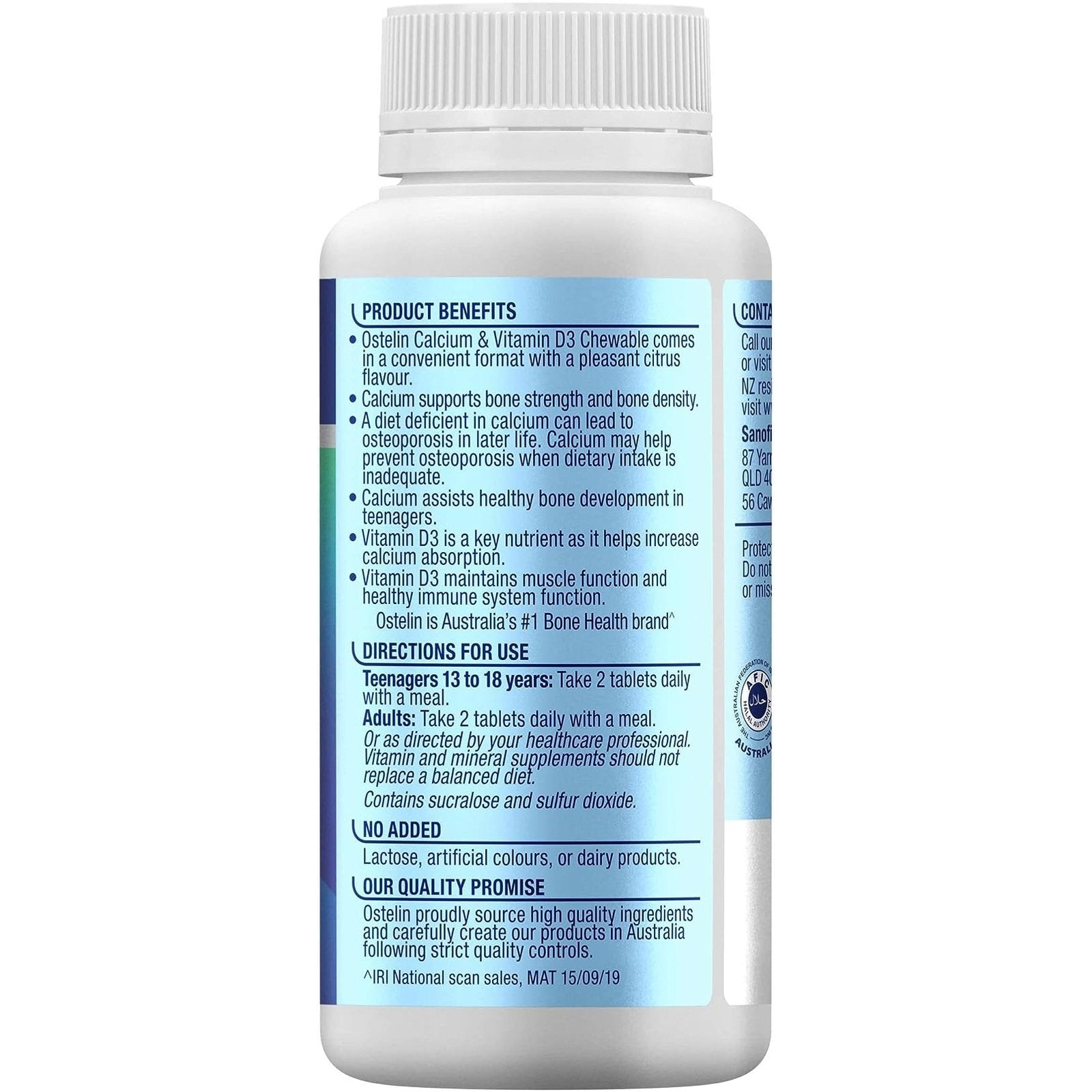 Ostelin Vitamin D & Calcium Chewable 60 Tablets - Cutprice Online