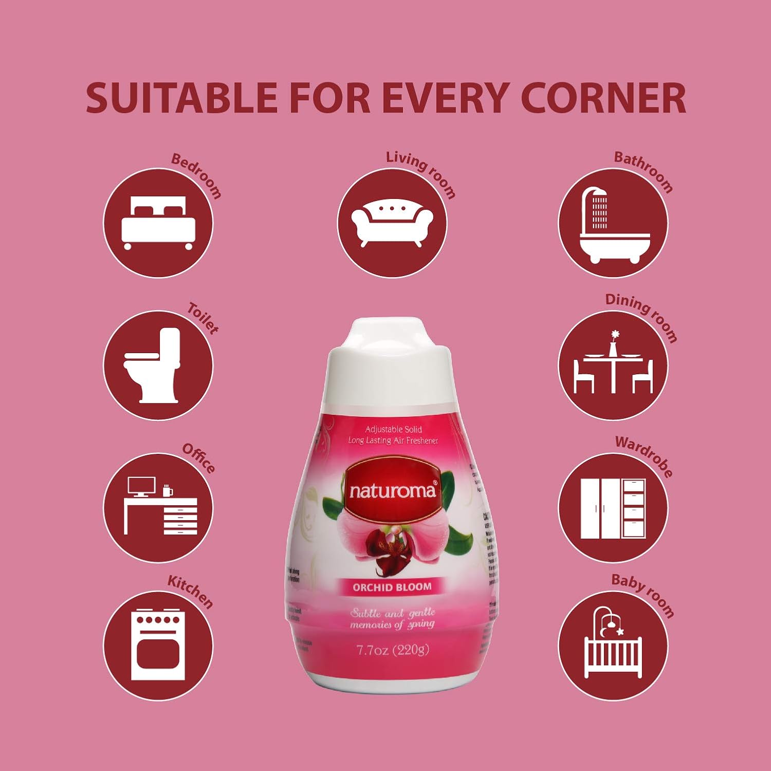 Naturoma Air Freshner Solid Gel Orchid Bloom 220g - Cutprice Online