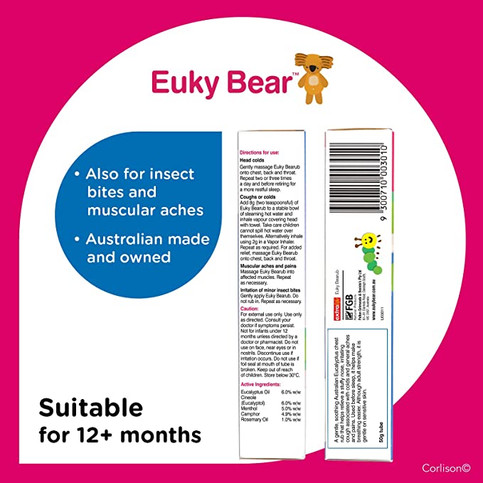 Euky Bearub Eucalyptus Chest Rub 50g - Cutprice Online