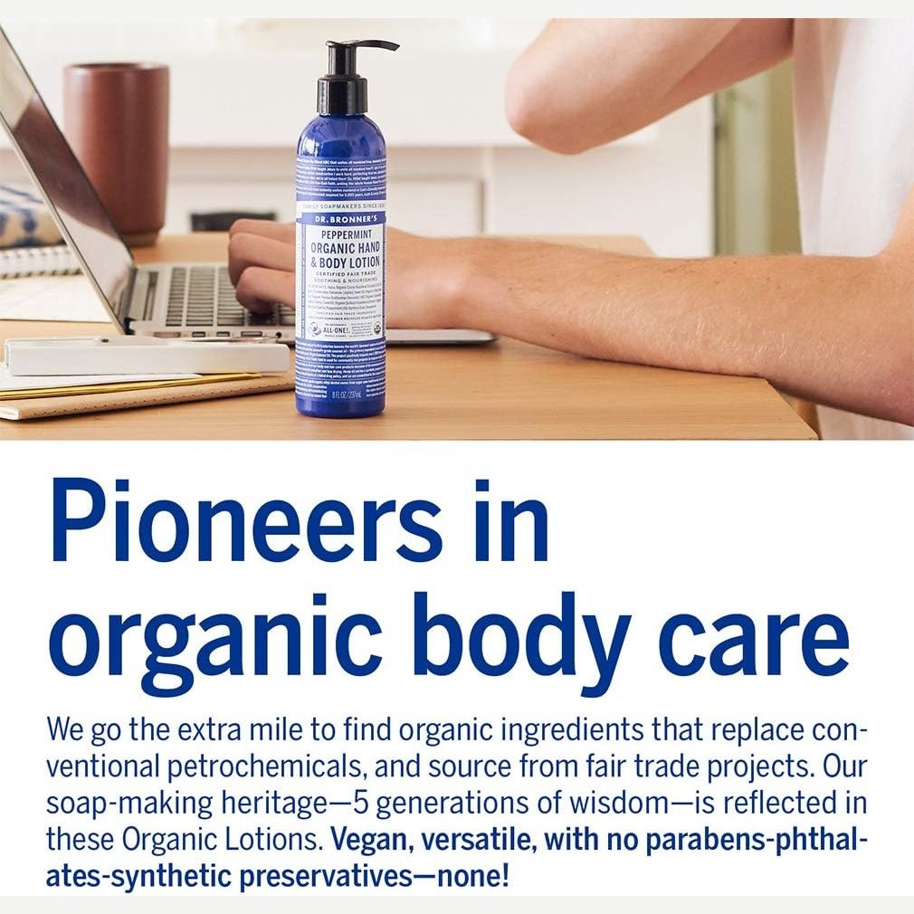 Dr. Bronner's Organic Hand & Body Lotion Peppermint 237ml DR. BRONNER'S