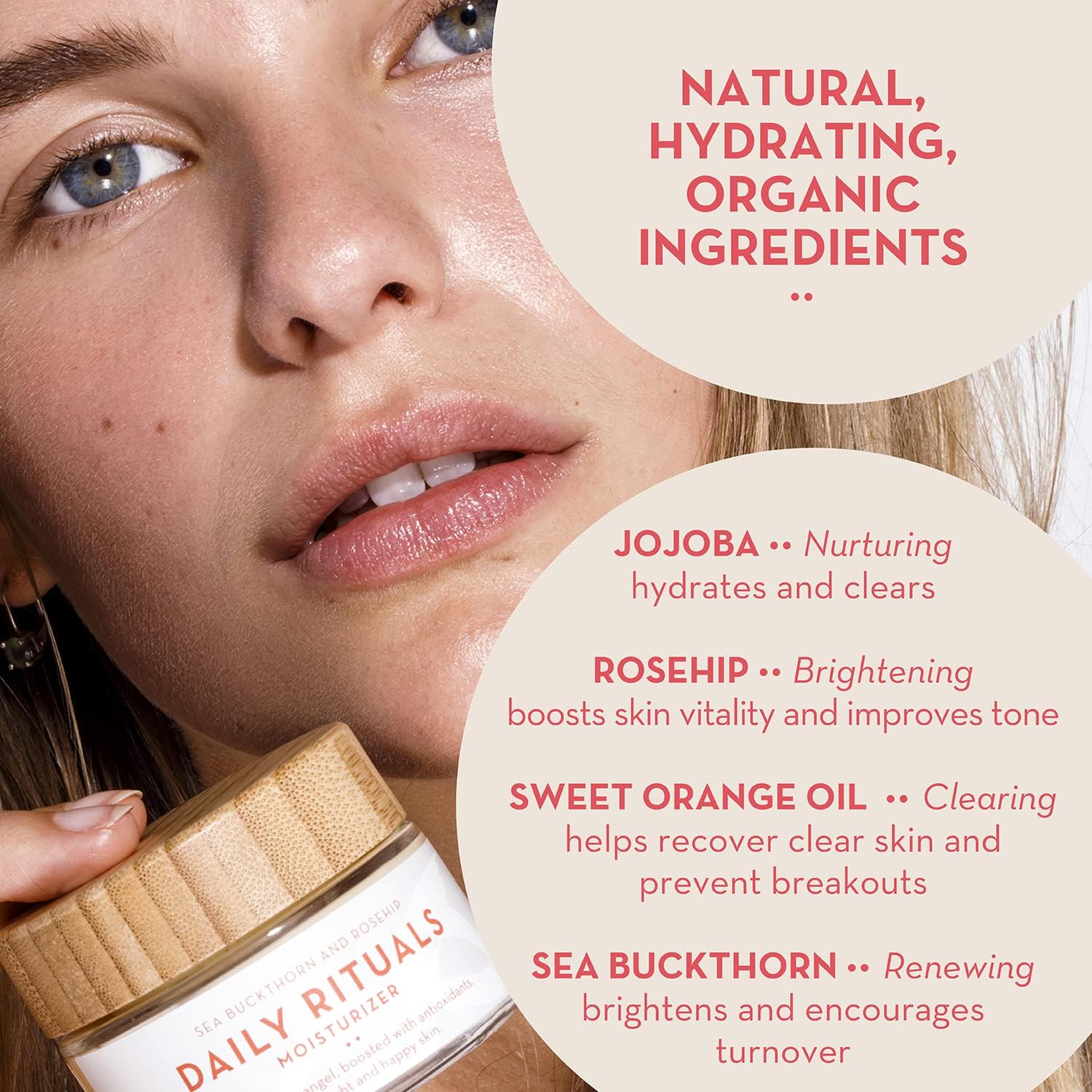 The Organic Skin Co Organic Daily Rituals Moisturiser Sea Buckthorn and Rosehip 50ml - Cutprice Online