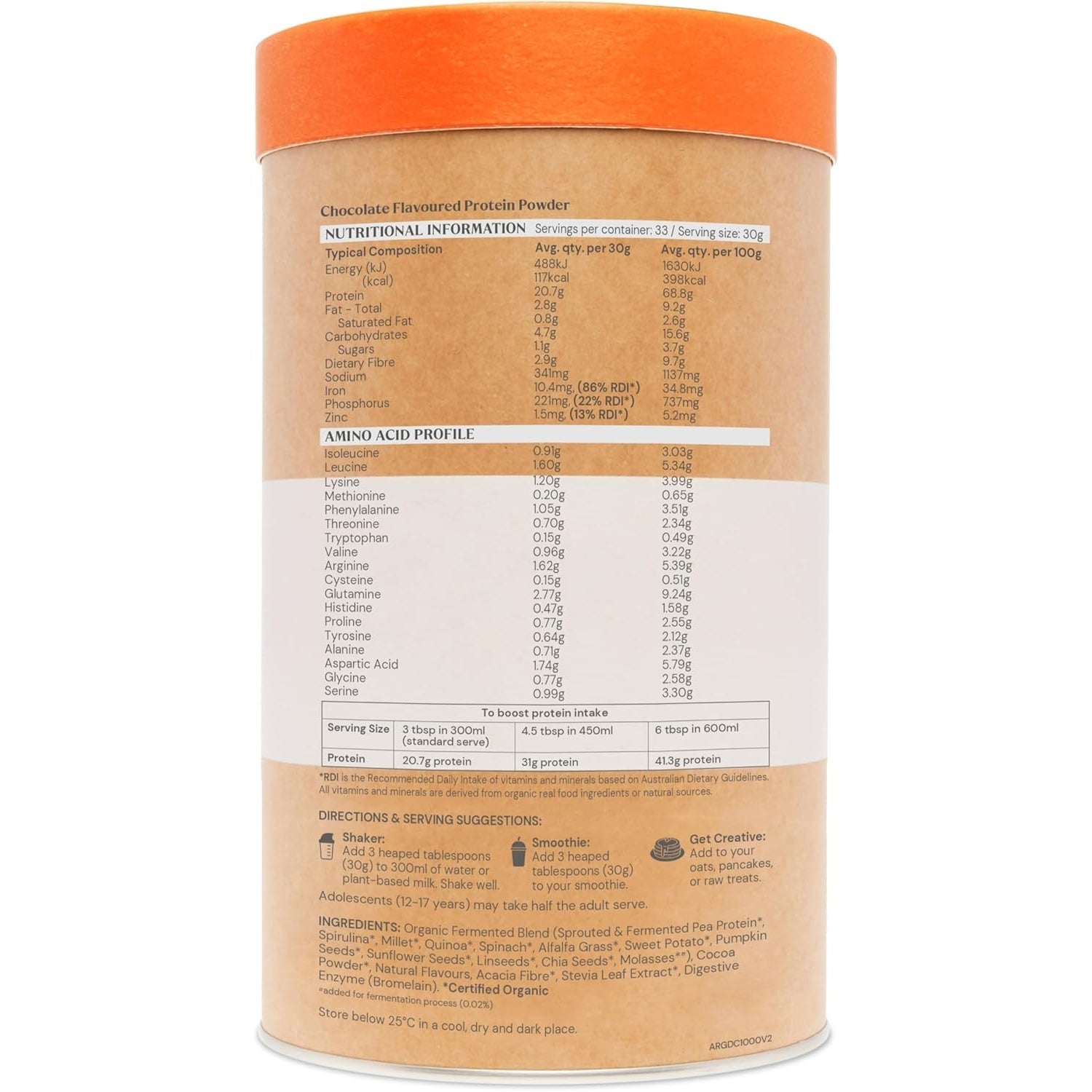 Amazonia Raw Protein Organic Paleo Gentle Digest Chocolate 1kg - Cutprice Online