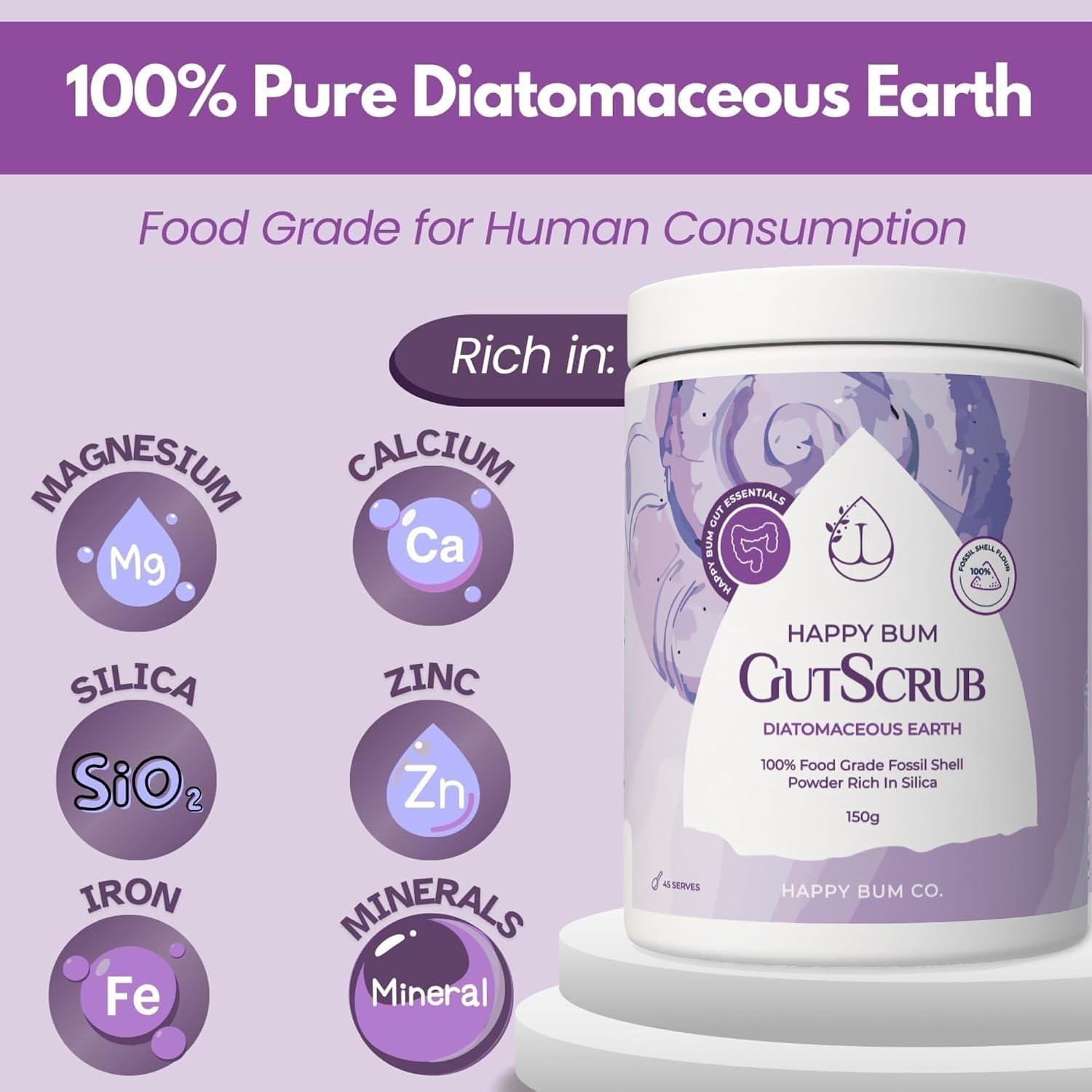 Happy Bum Gut Scrub Diatomaceous Earth 150g
