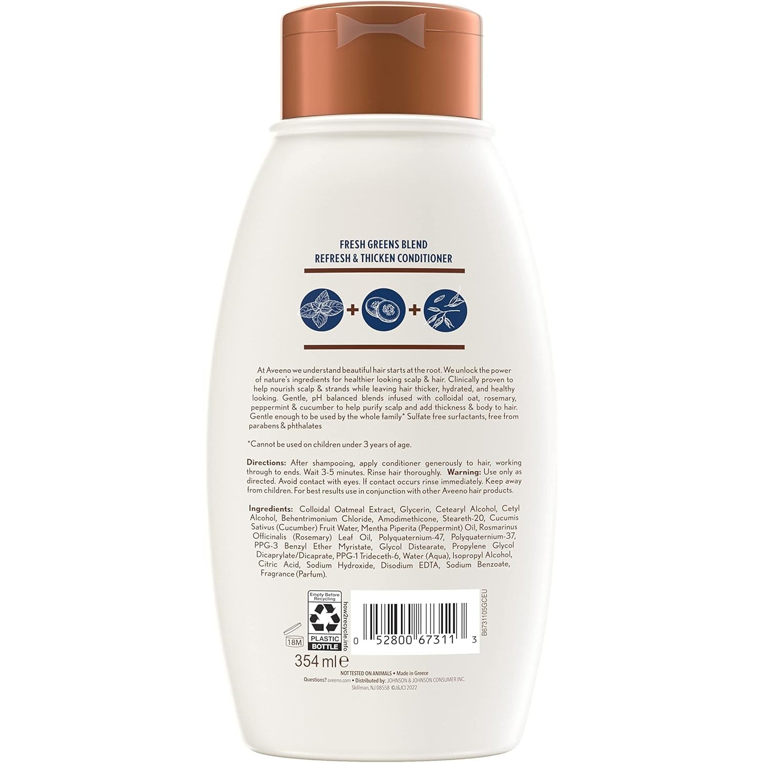 Aveeno Fresh Greens Blend Natural Volumising Conditioner for Fine Hair 354mL
