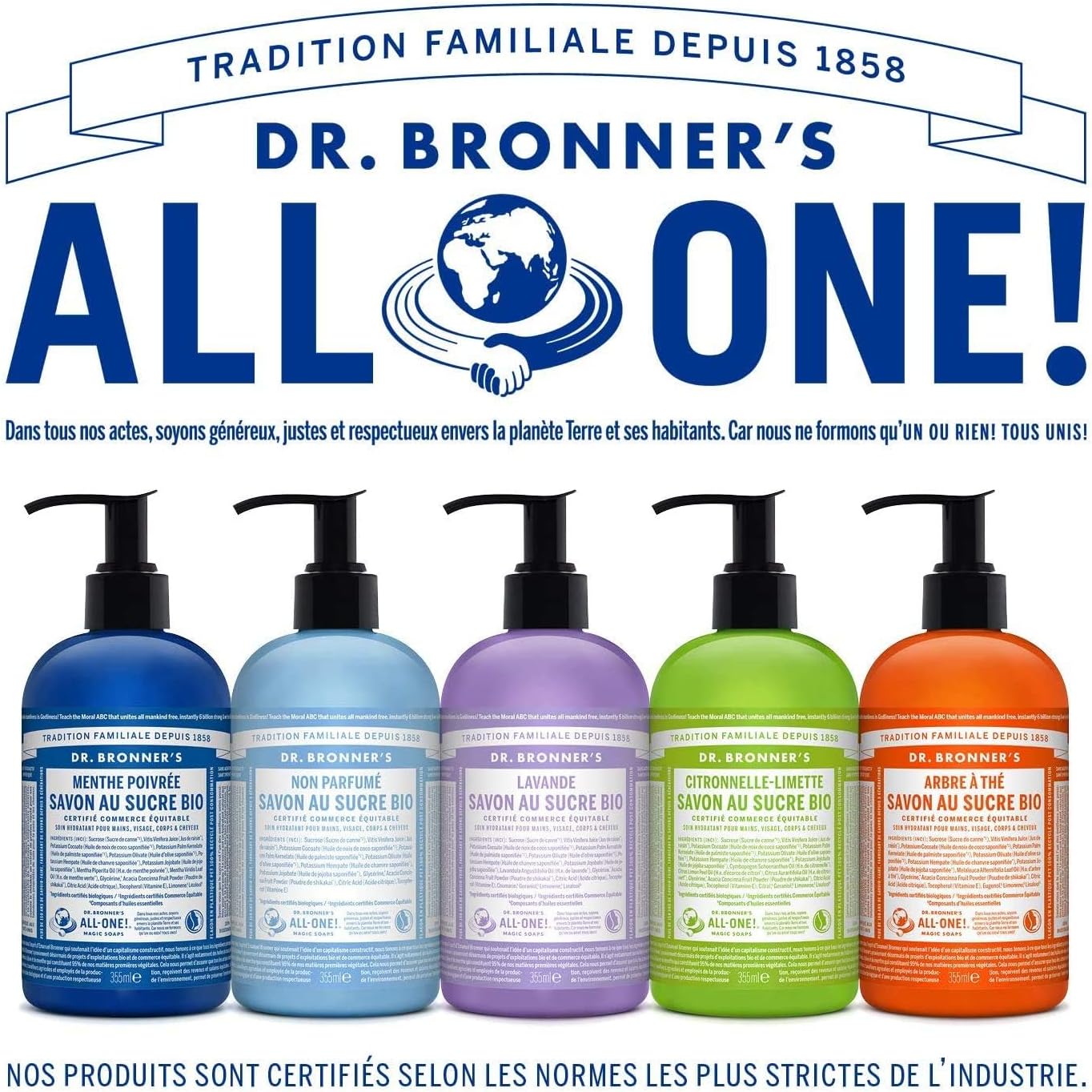 Dr. Bronner's Organic Sugar Soap 4-in-1 Unscented (Baby) (pump) 355ml DR. BRONNER'S
