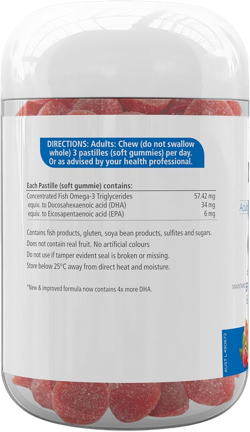 Nature's Way Adult Omega 3 Berry & Blood Orange Flavoured Vita Gummies (Pack of 100)