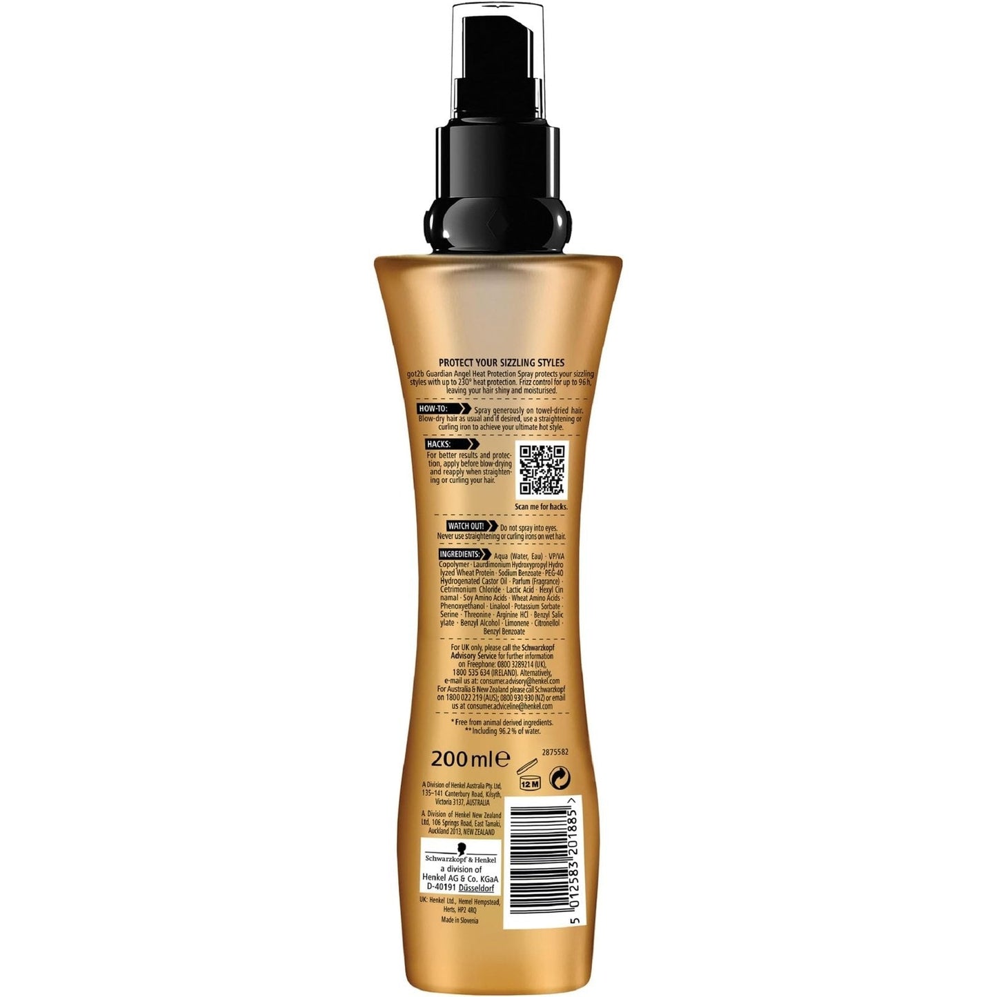 Schwarzkopf got2b Guardian Angel Heat Spray 200ml - Cutprice Online