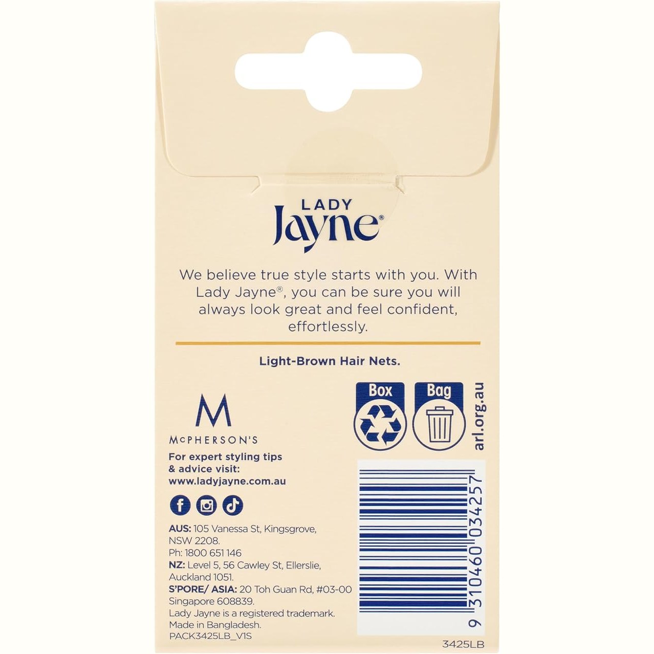 Lady Jayne Light Brown Hair Nets 2 Pack