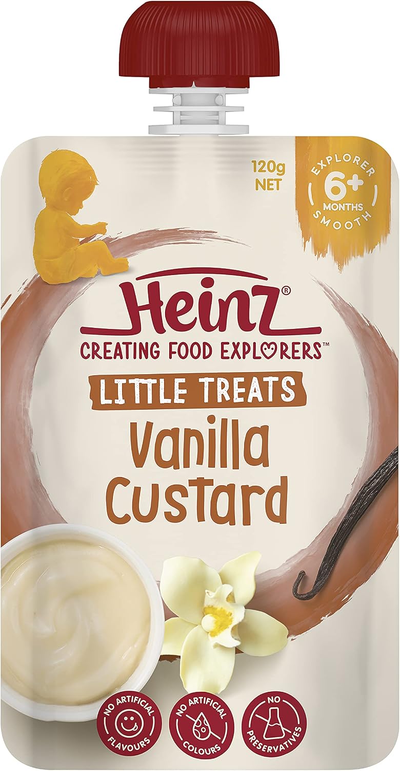 Heinz Simply Vanilla Custard Pouch 6+ Months 120g(Pack of 6)