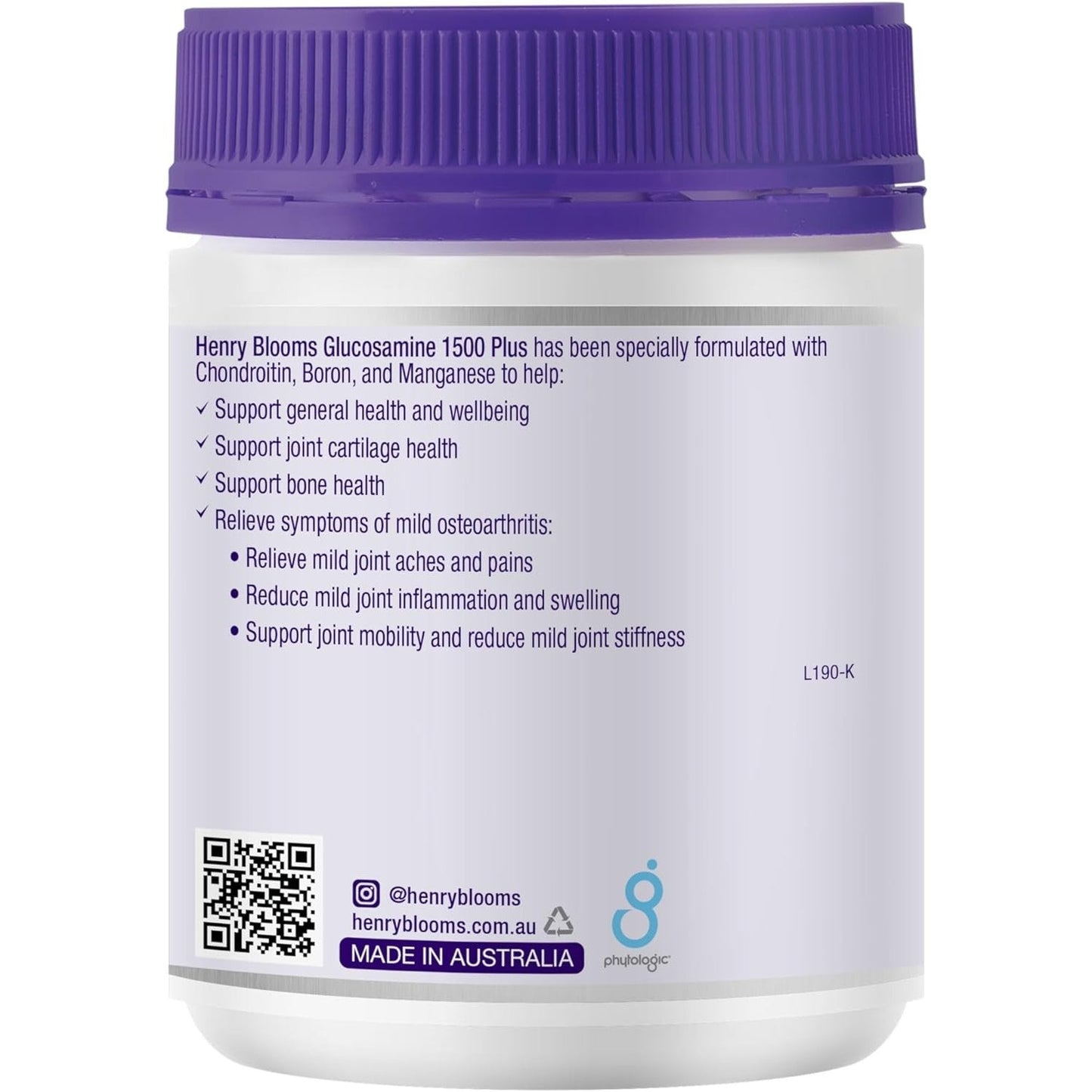 Henry Blooms Glucosamine 1500 Plus 180t - Cutprice Online
