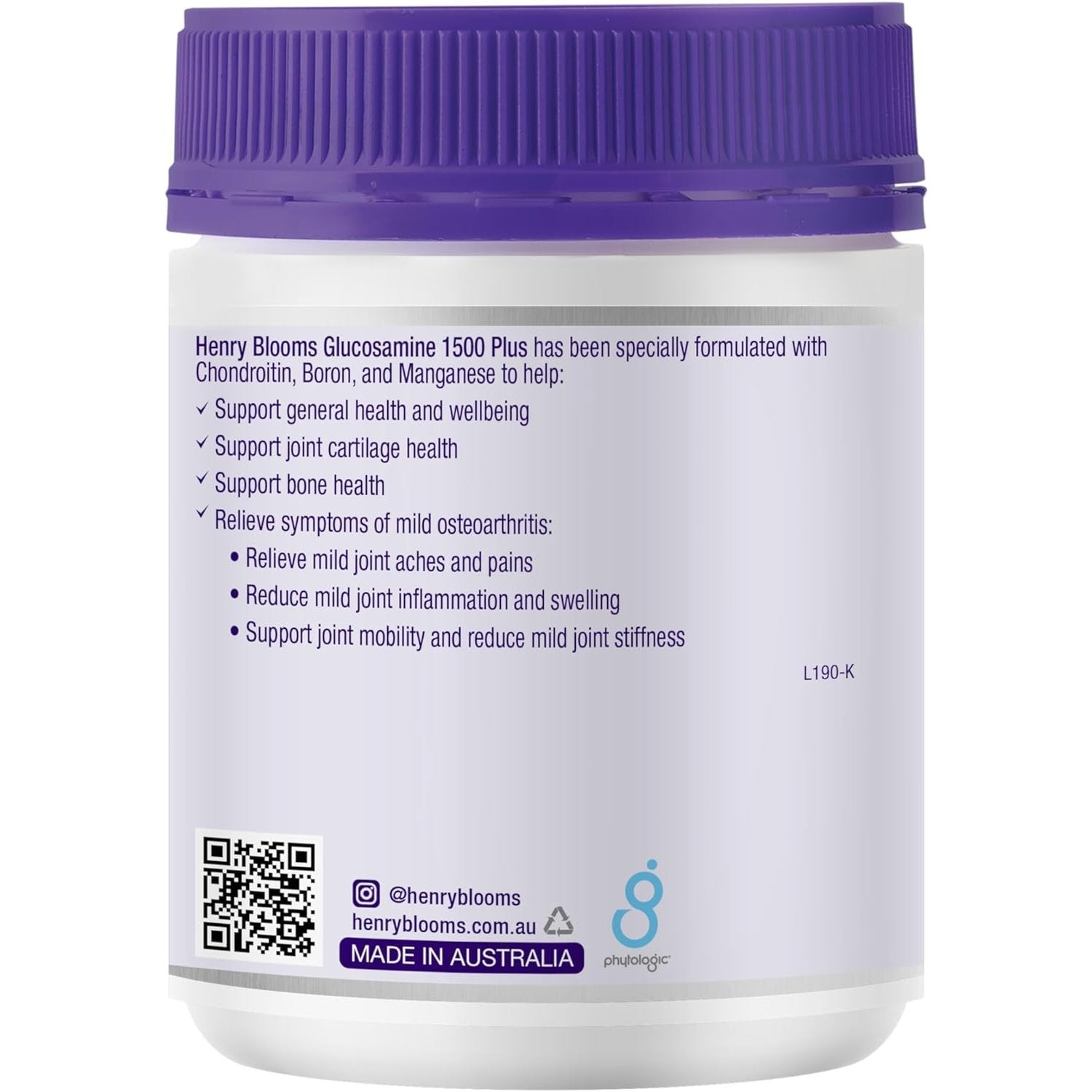 Henry Blooms Glucosamine 1500 Plus 180t - Cutprice Online