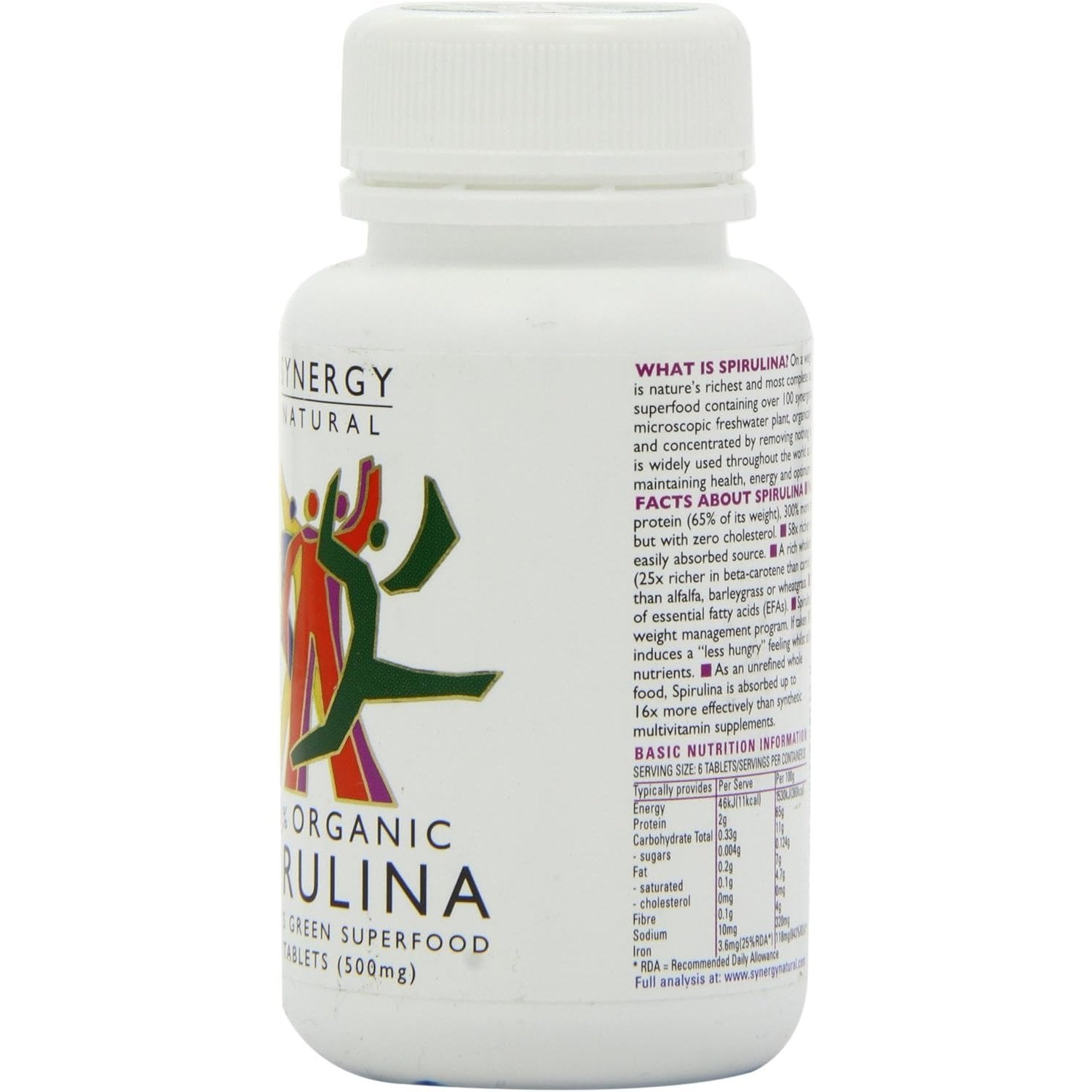 Synergy Natural Organic Spirulina 500mg 100t - Cutprice Online