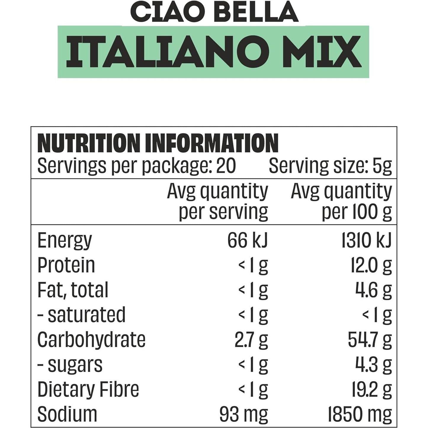 Mingle Italiano Mix All Natural Seasoning 100g
