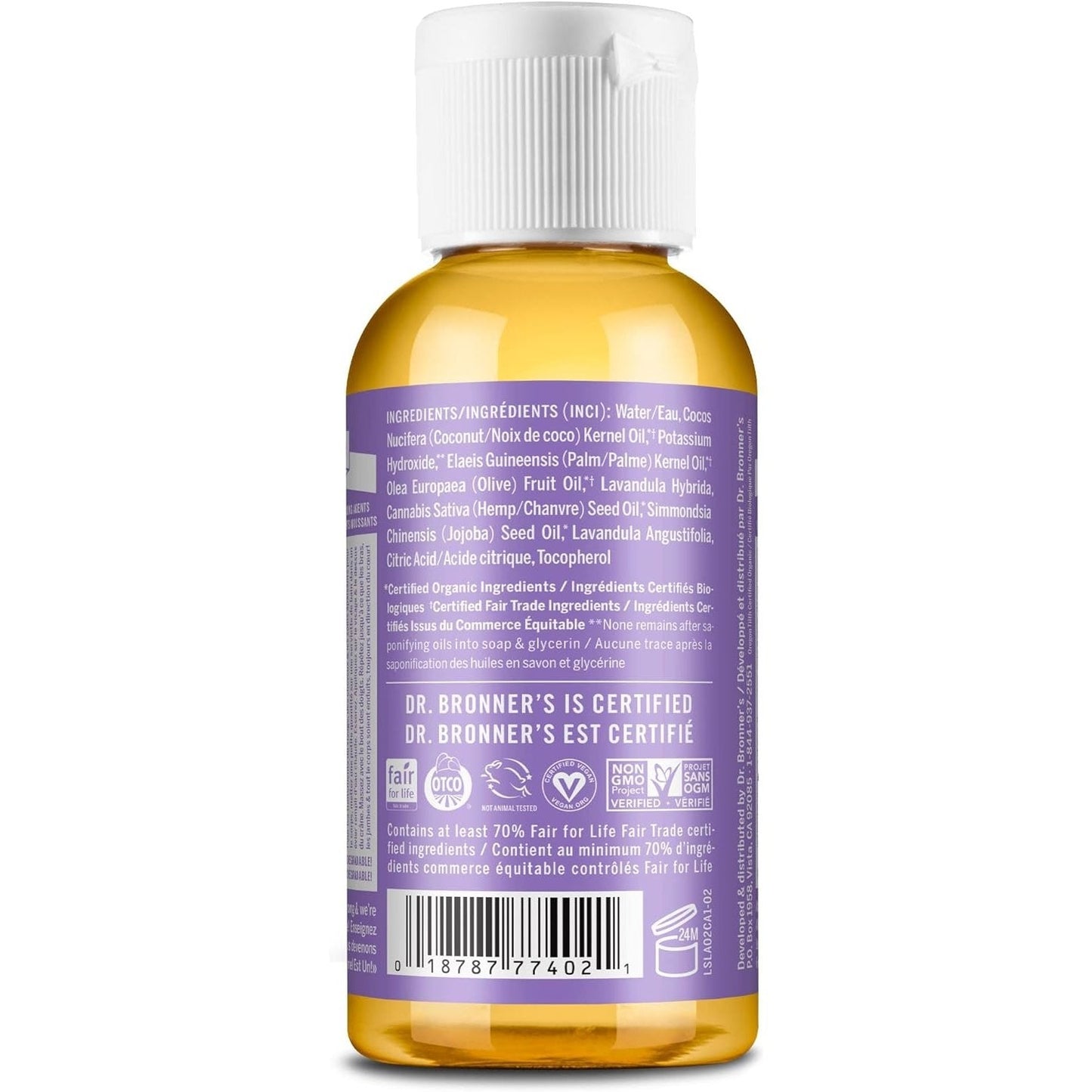 Dr. Bronner's Pure-Castile Soap Liquid (Hemp 18-in-1) Lavender 59ml - Cutprice Online