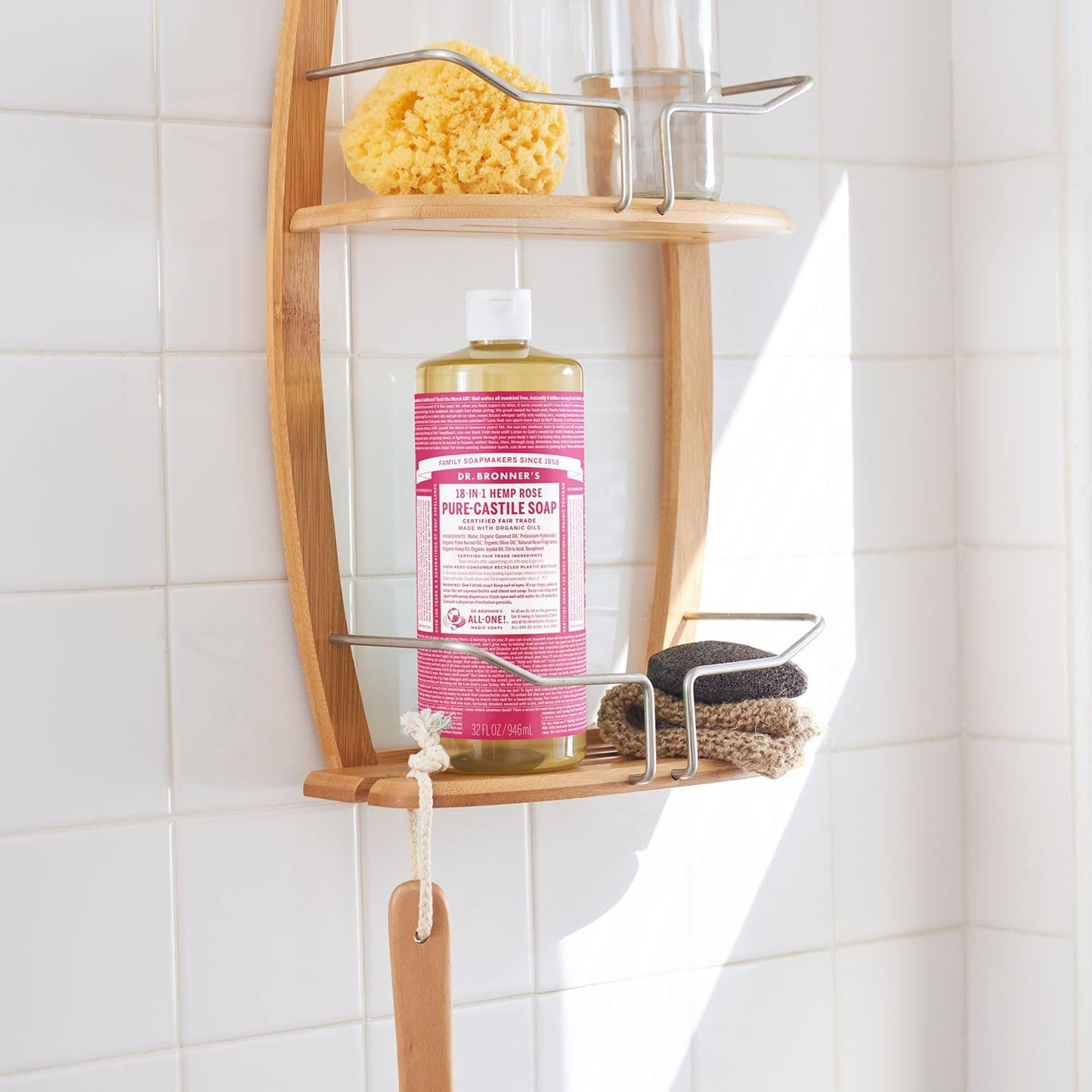 Dr. Bronner's Pure-Castile Soap Liquid (Hemp 18-in-1) Rose 946ml - Cutprice Online