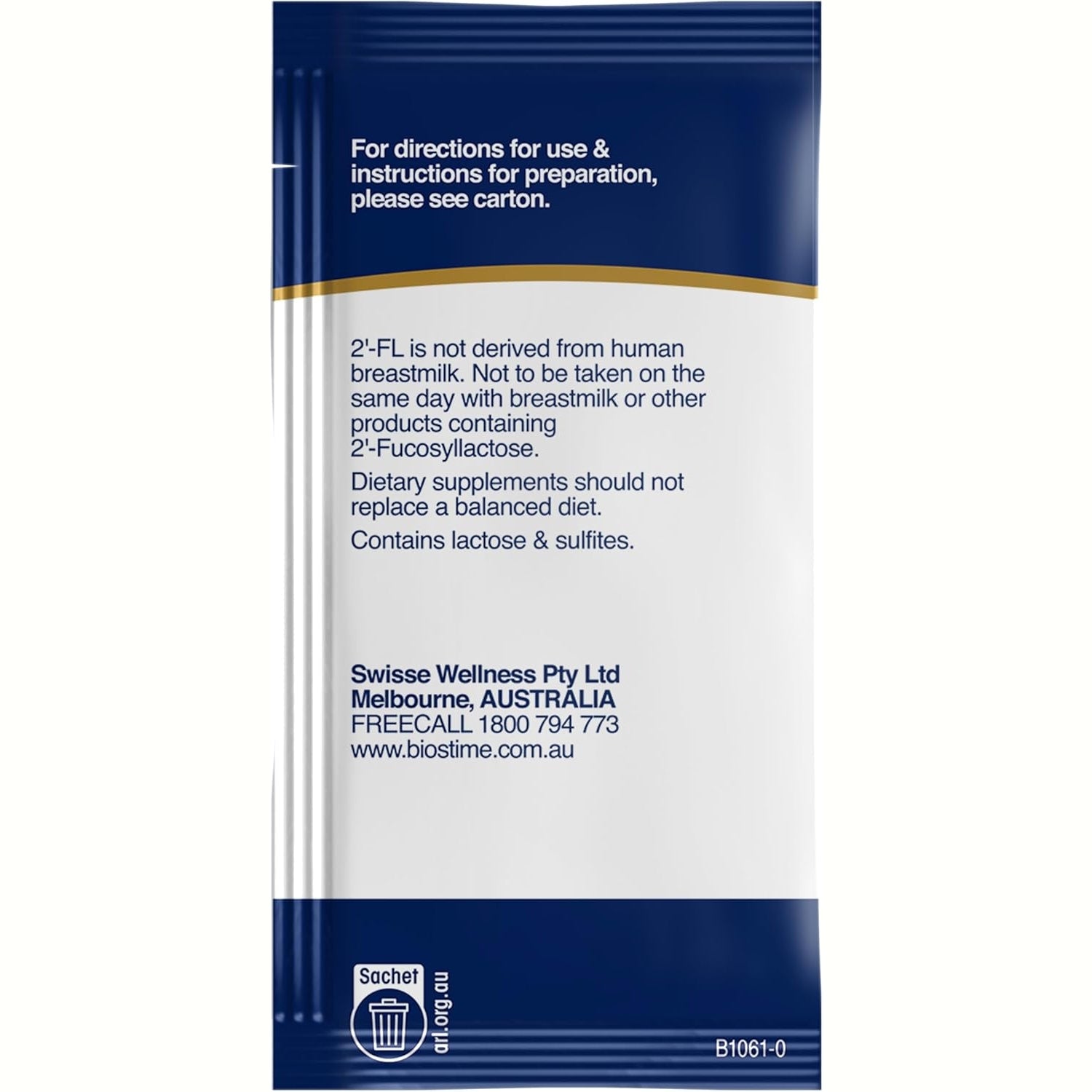 Biostime 2'-FL HMO ProBOOST + Vit D Oral Powder Sachets 1.6g x 28 Pack - Cutprice Online
