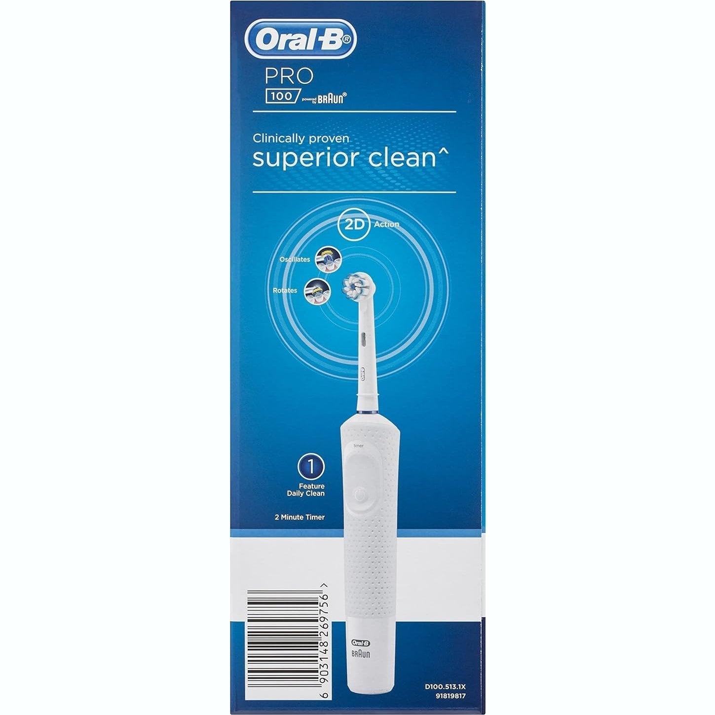 Oral B Pro 100 Gum Care Power Toothbrush White - Cutprice Online