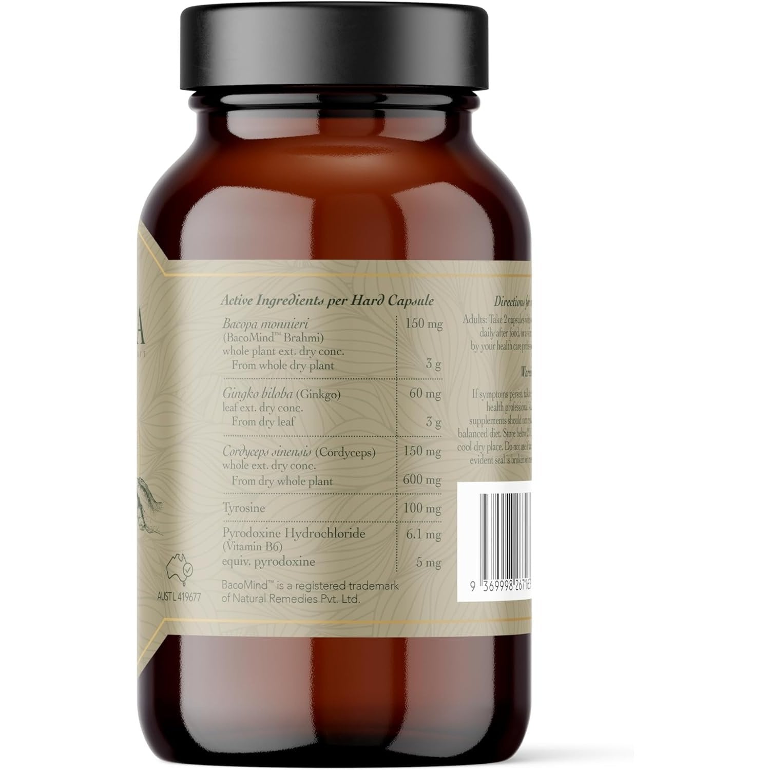 RITUA FOCUS BacoMind Ginko Cordyceps Tyrosine B6 60 Caps - Cutprice Online